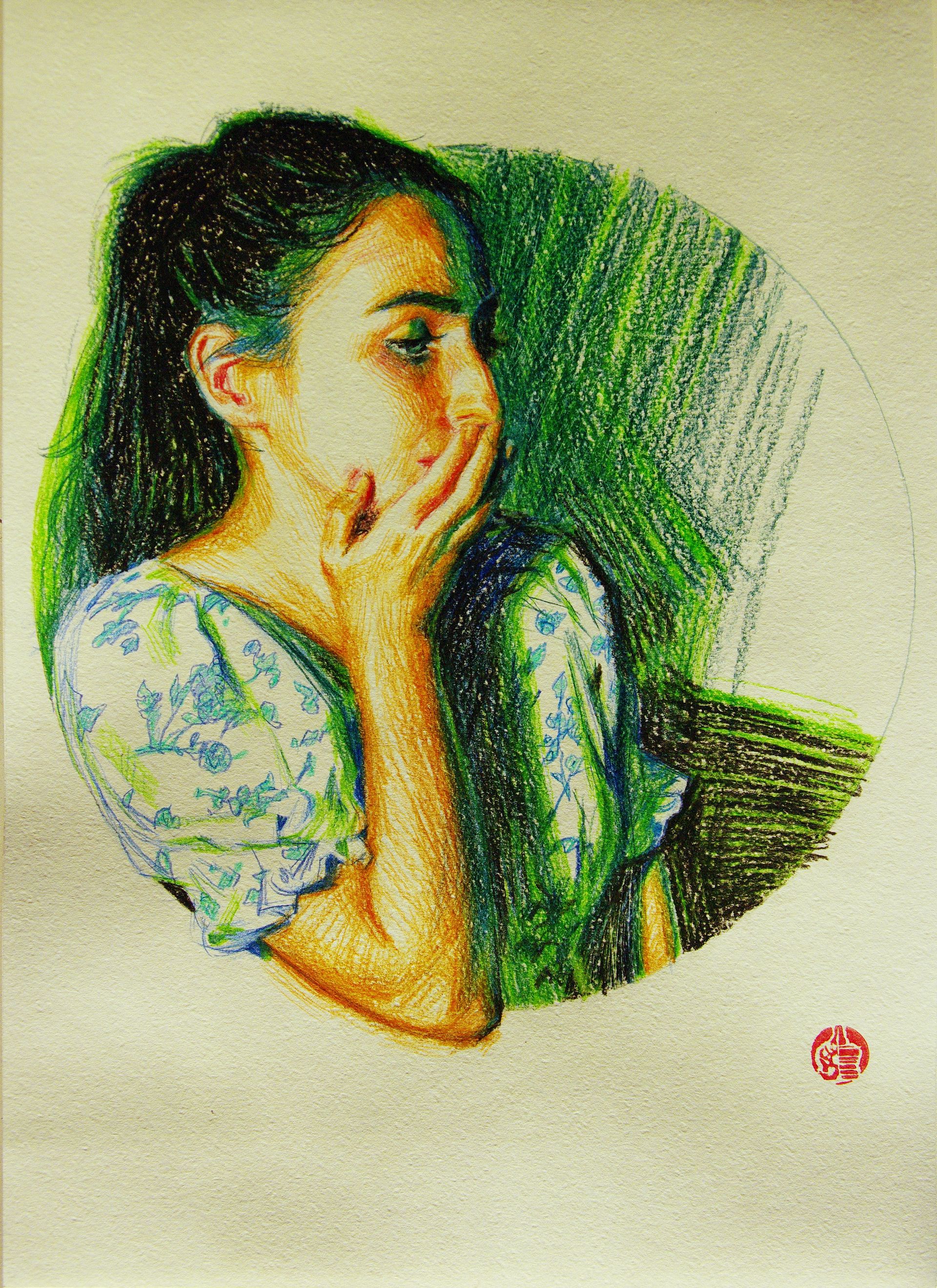 Алан Хатагты (Авторская графика - 
                  29 x 42 см) Аллегорическое тондо