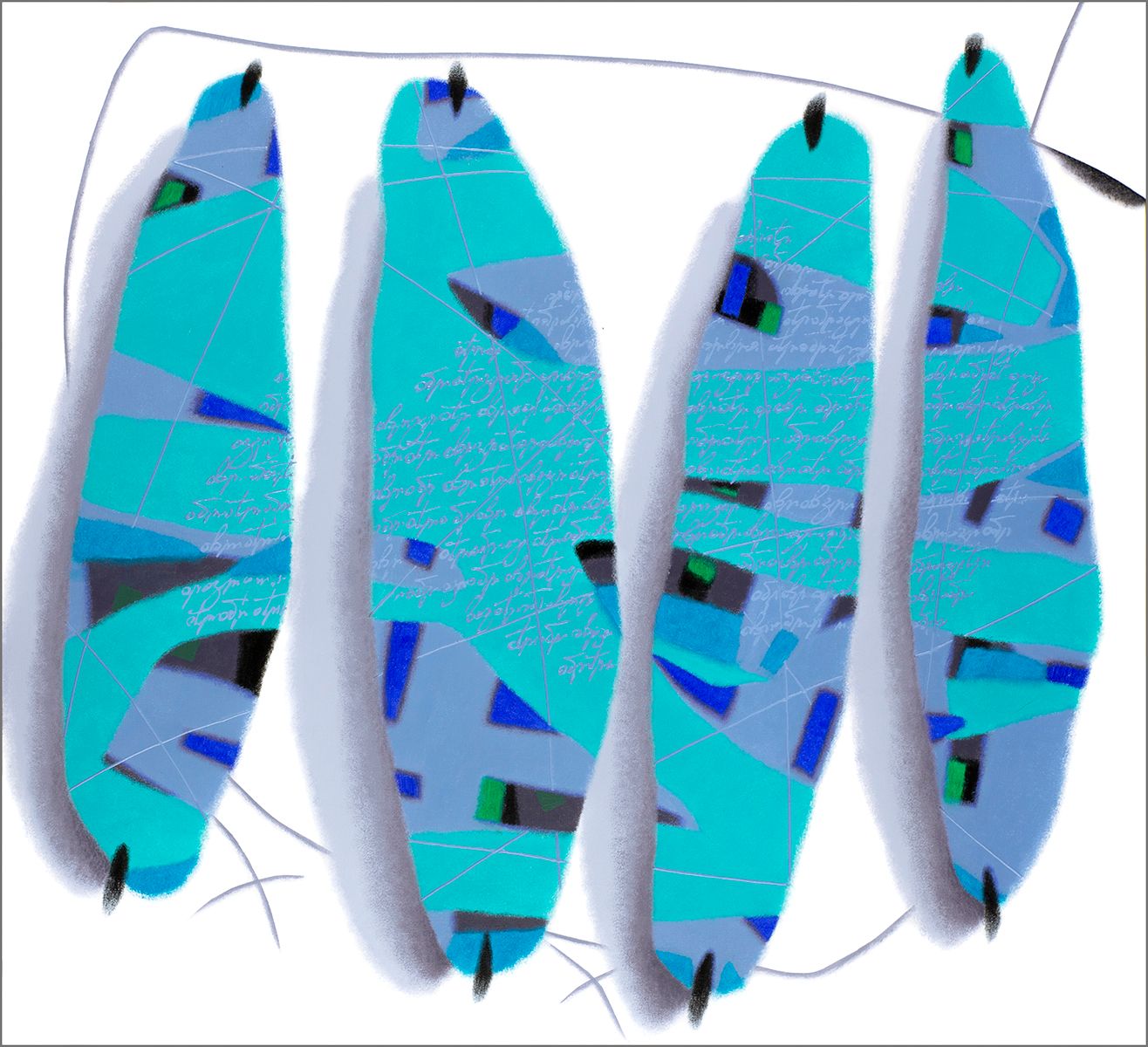 Александр Олигеров (Картина, живопись - 
                  110 x 100 см) Изумрудные свитки мантры