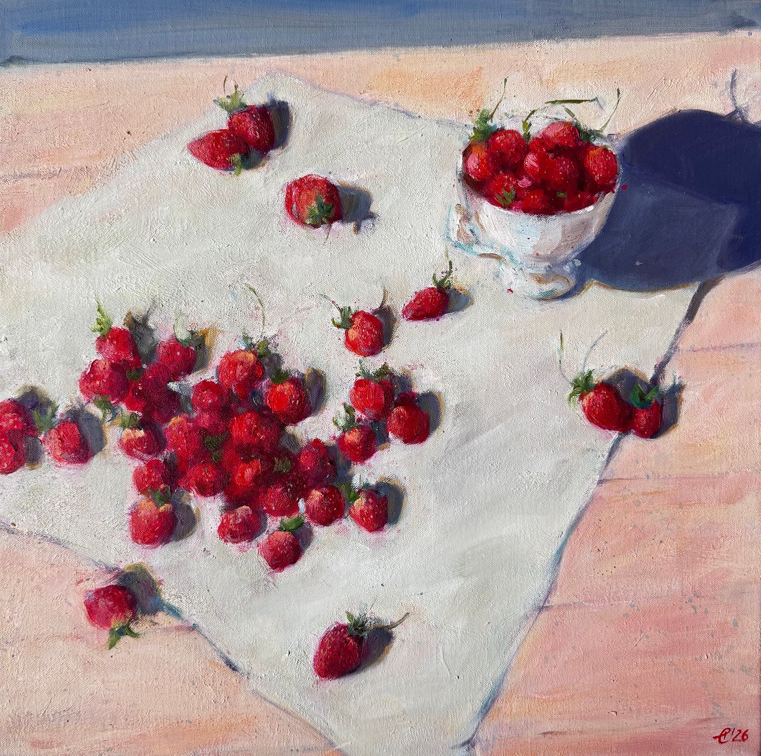 Екатерина Феоктистова (Картина, живопись - 
                  40 x 40 см) Сезон клубники