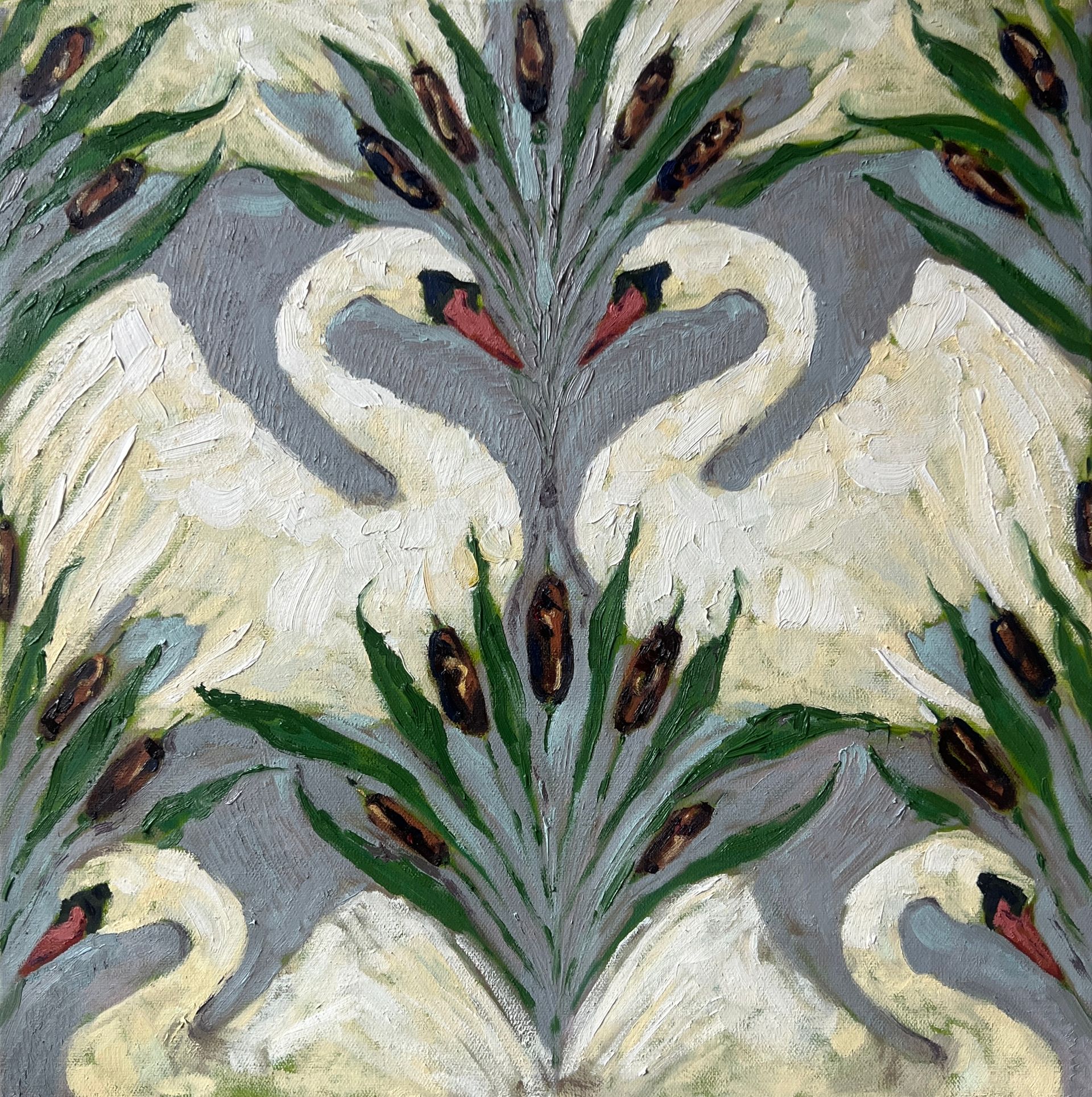 Алина Филимонова (Картина, живопись - 
                  50 x 50 см) Лебединый калейдоскоп