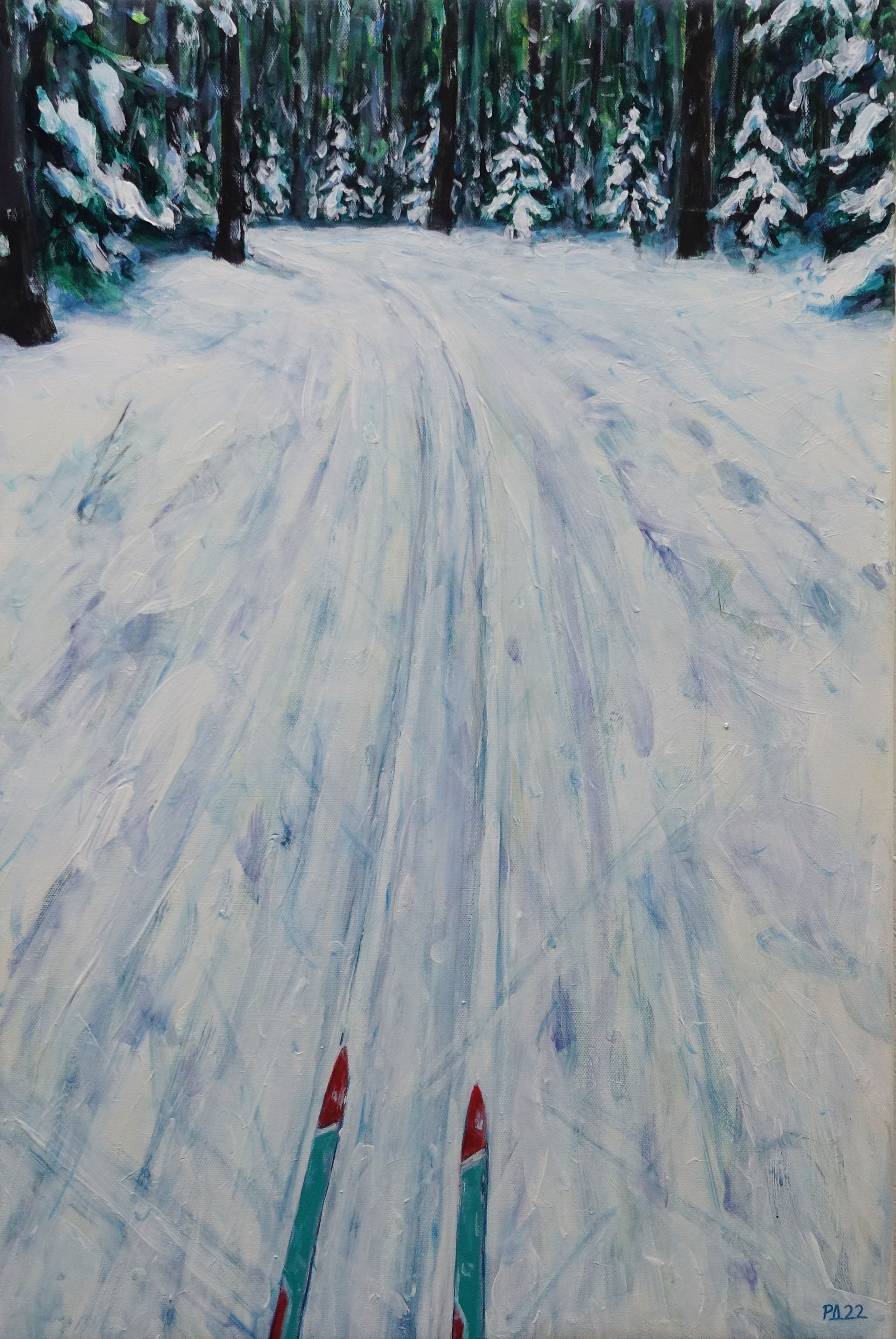 Денис Русаков (Картина, живопись - 
                  40 x 60 см) Встать на лыжи
