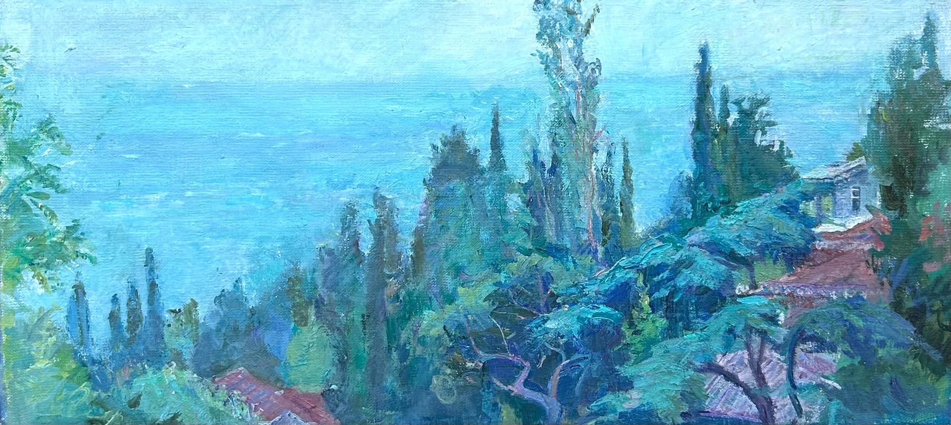 Екатерина Потапова (Авторская графика - 
                  52 x 24 см) Вид на море