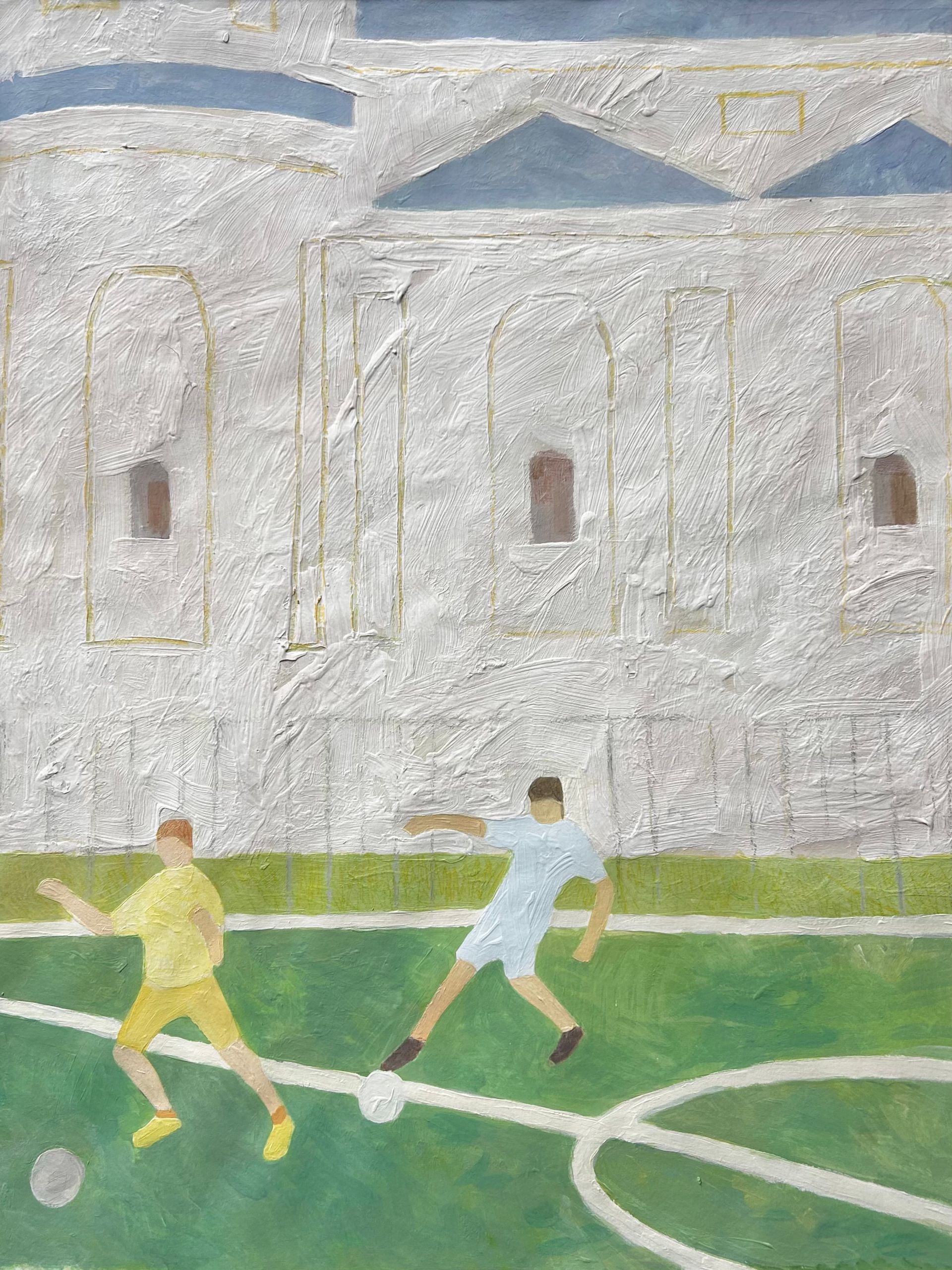 Александра Бурмистрова (Авторская графика - 
                  70 x 100 см) Игра в мяч. Новгород