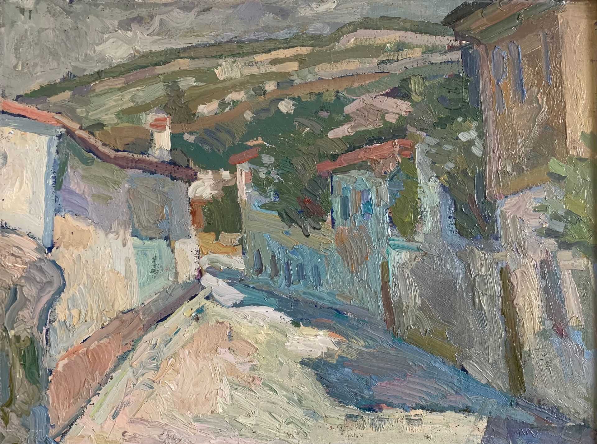 Елизавета Тульчинская (Картина, живопись - 
                  40 x 39 см) Улица. Этюд