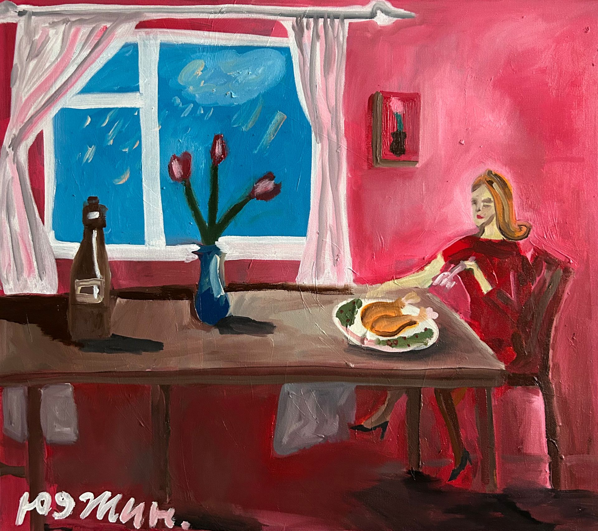 Юджин (Картина, живопись - 
                  70 x 60 см) Розовая комната