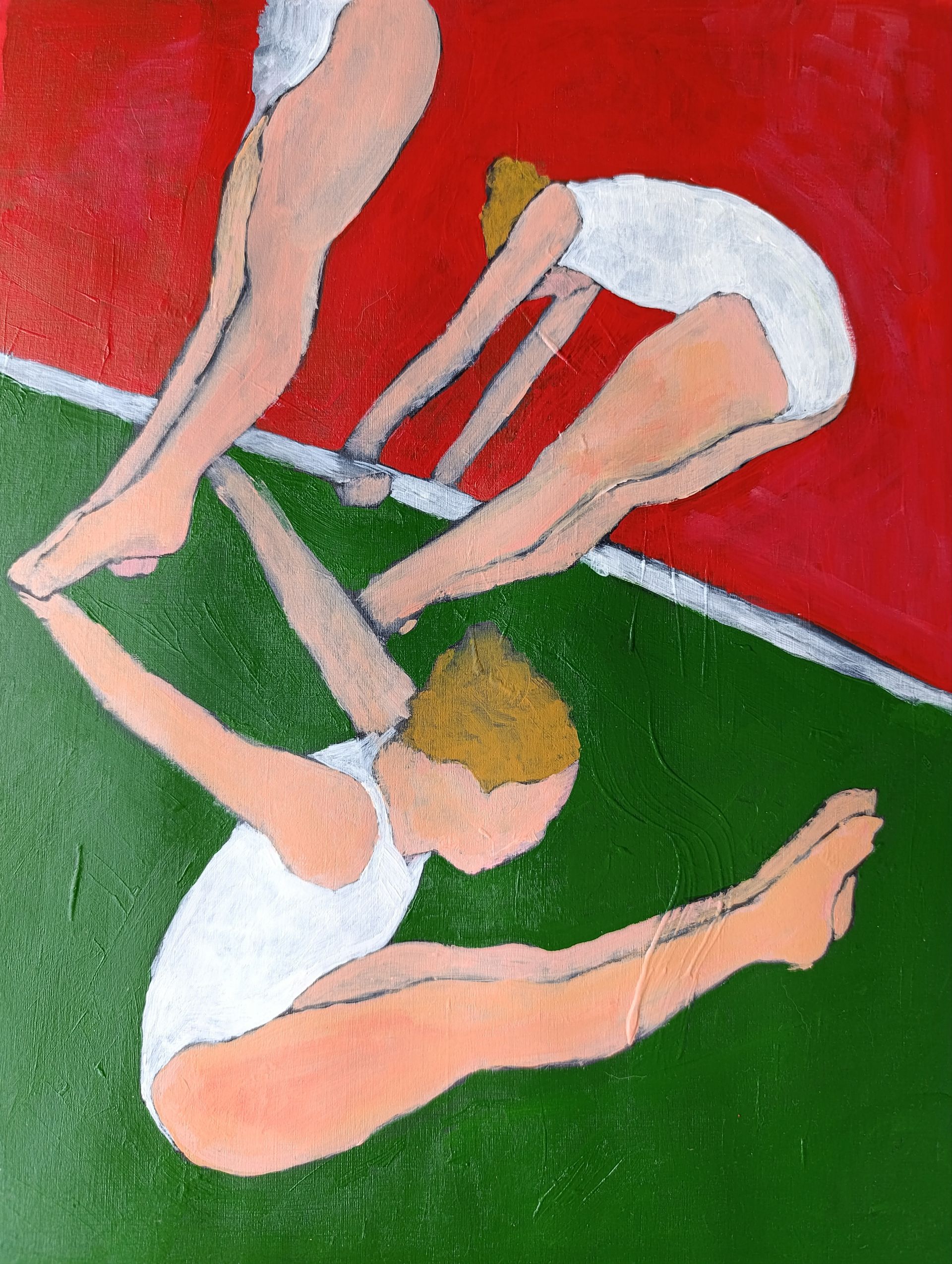 Дарья Петухова (Авторская графика - 
                  29.5 x 37 см) Гимнастки. Эскиз