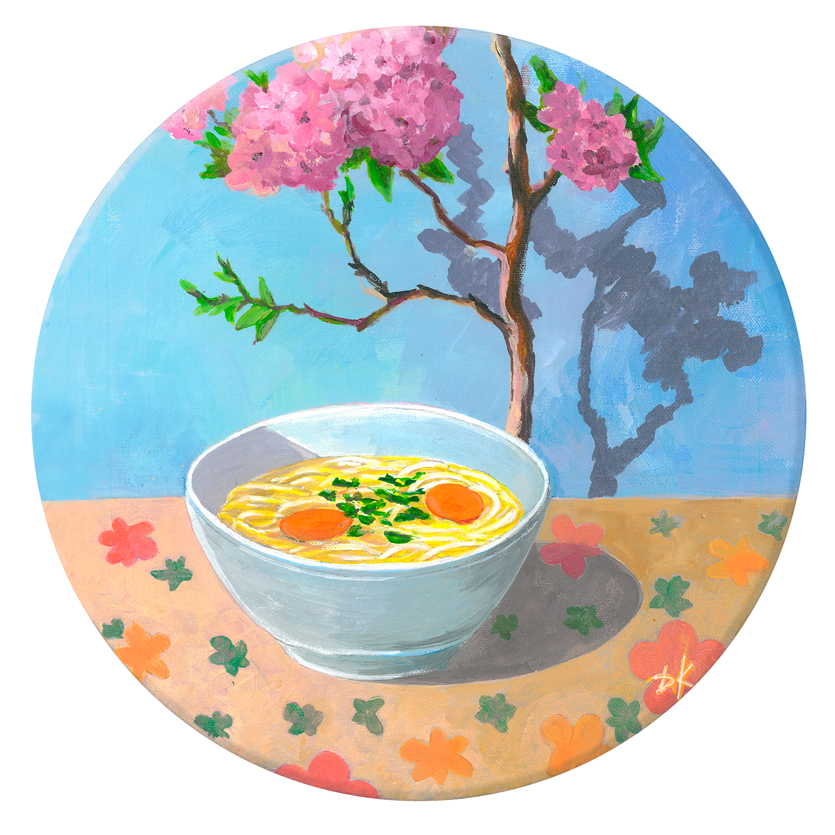 Даниелла Климашевская (Картина, живопись - 
                  32 x 32 см) Супчик с лапшой