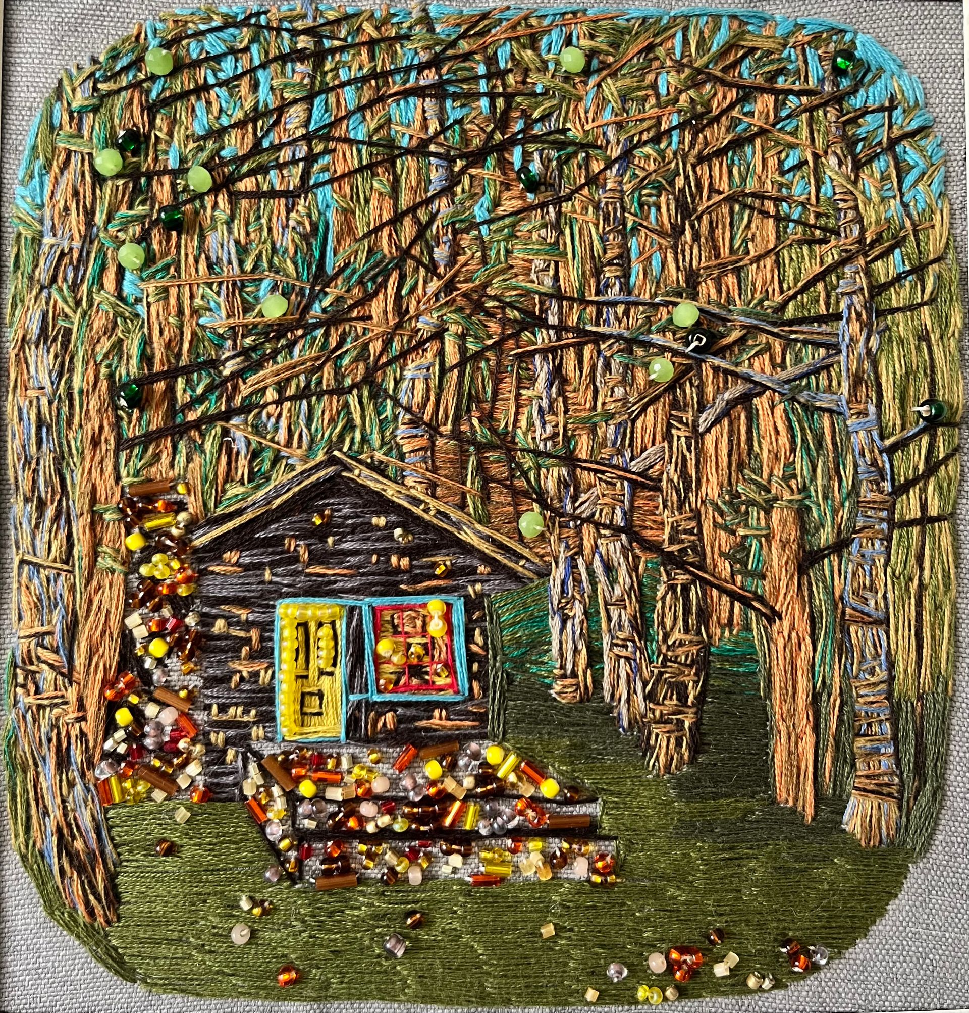 Елизавета Тарасова (Вышивка - 
                  23 x 25 см) Среди сосен