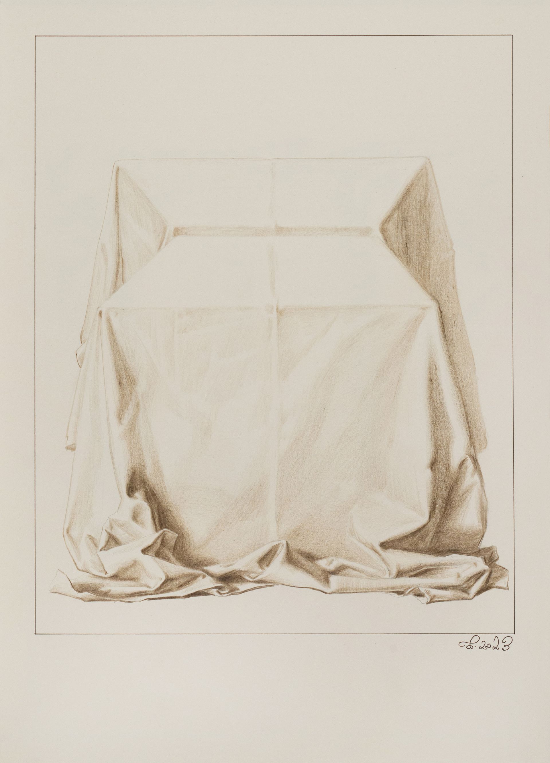 Виктор Пономаренко (Авторская графика - 
                  30 x 42 см) Белый стол.3