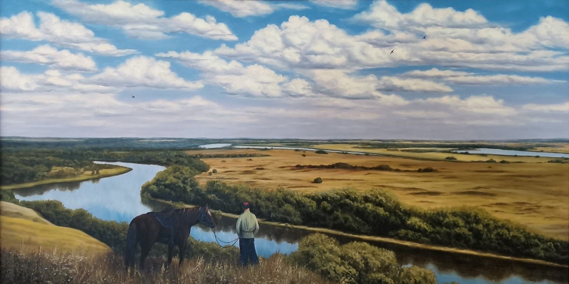 Елена Истомина (Картина, живопись - 
                  130 x 70 см) На Дону любо!