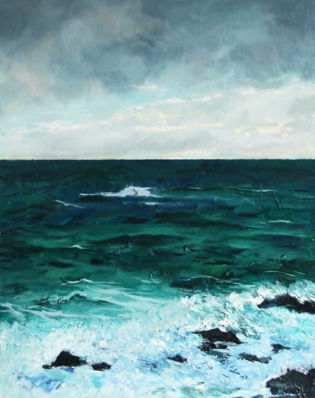 Юлия Арюшина (Картина, живопись - 
                  40 x 50 см) Лигурийское море перед грозой