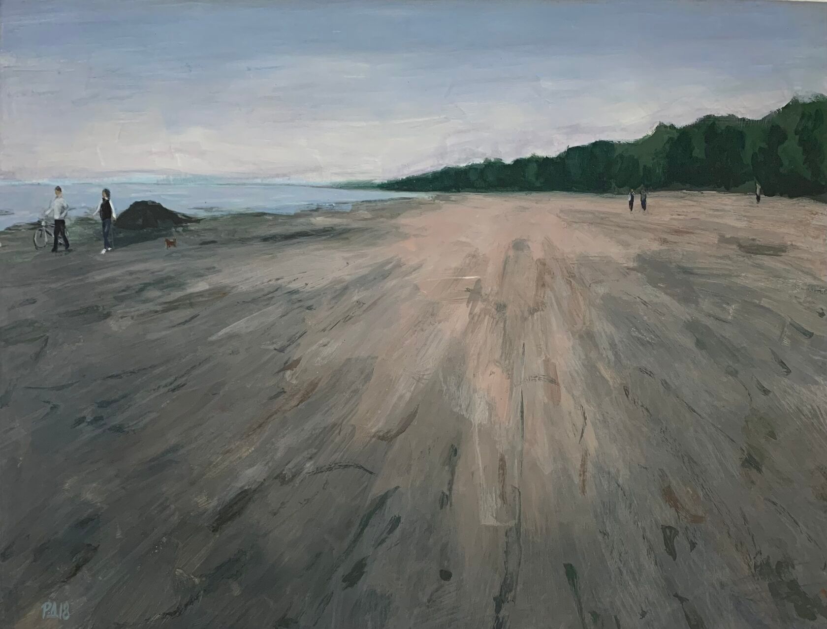 Денис Русаков (Картина, живопись - 
                  43 x 33 см) Вечер под Питером. Невская губа. Сестрорецк.
