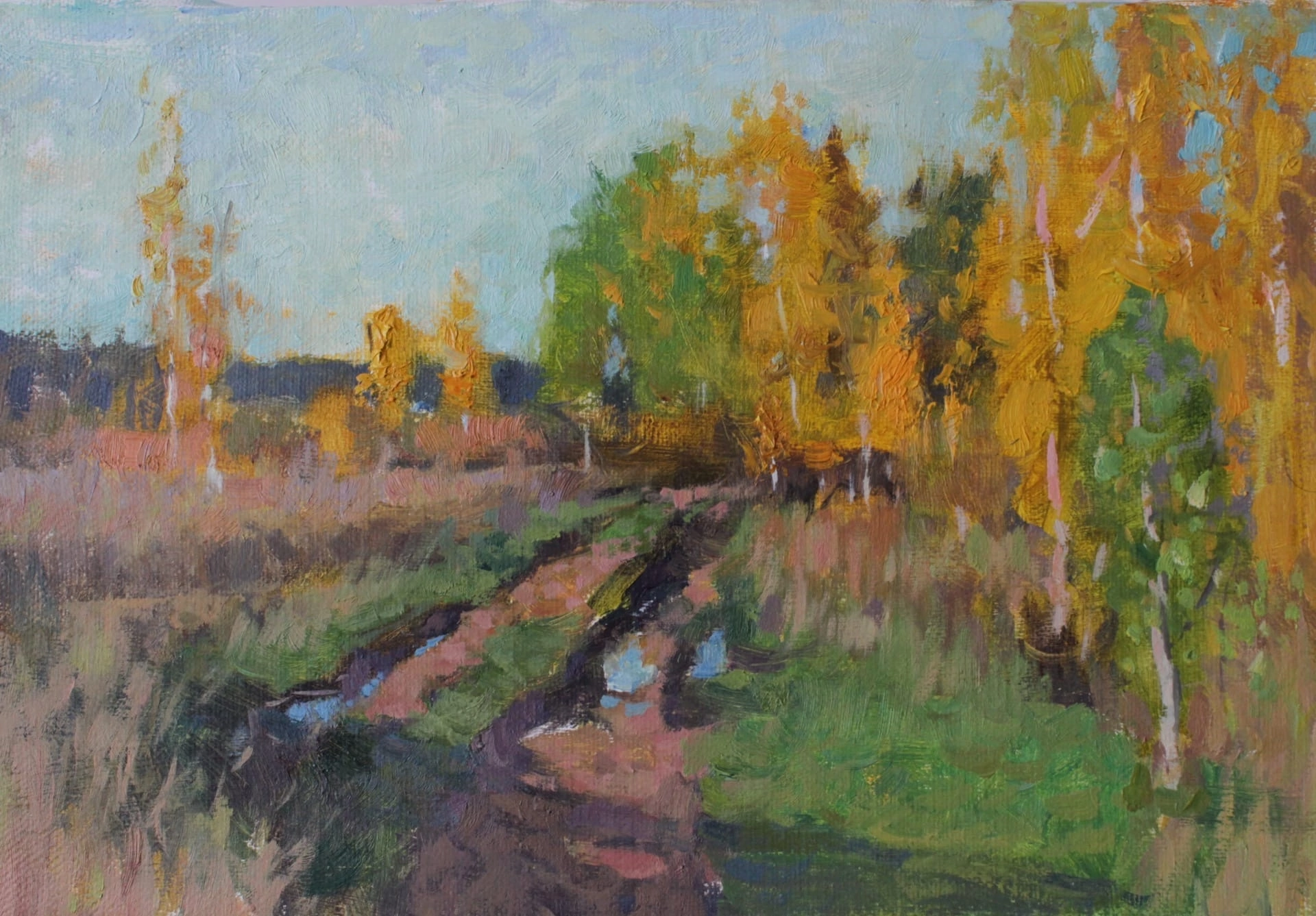 Алина Коршункова (Картина, живопись - 
                  30 x 20 см) Осень, дорога