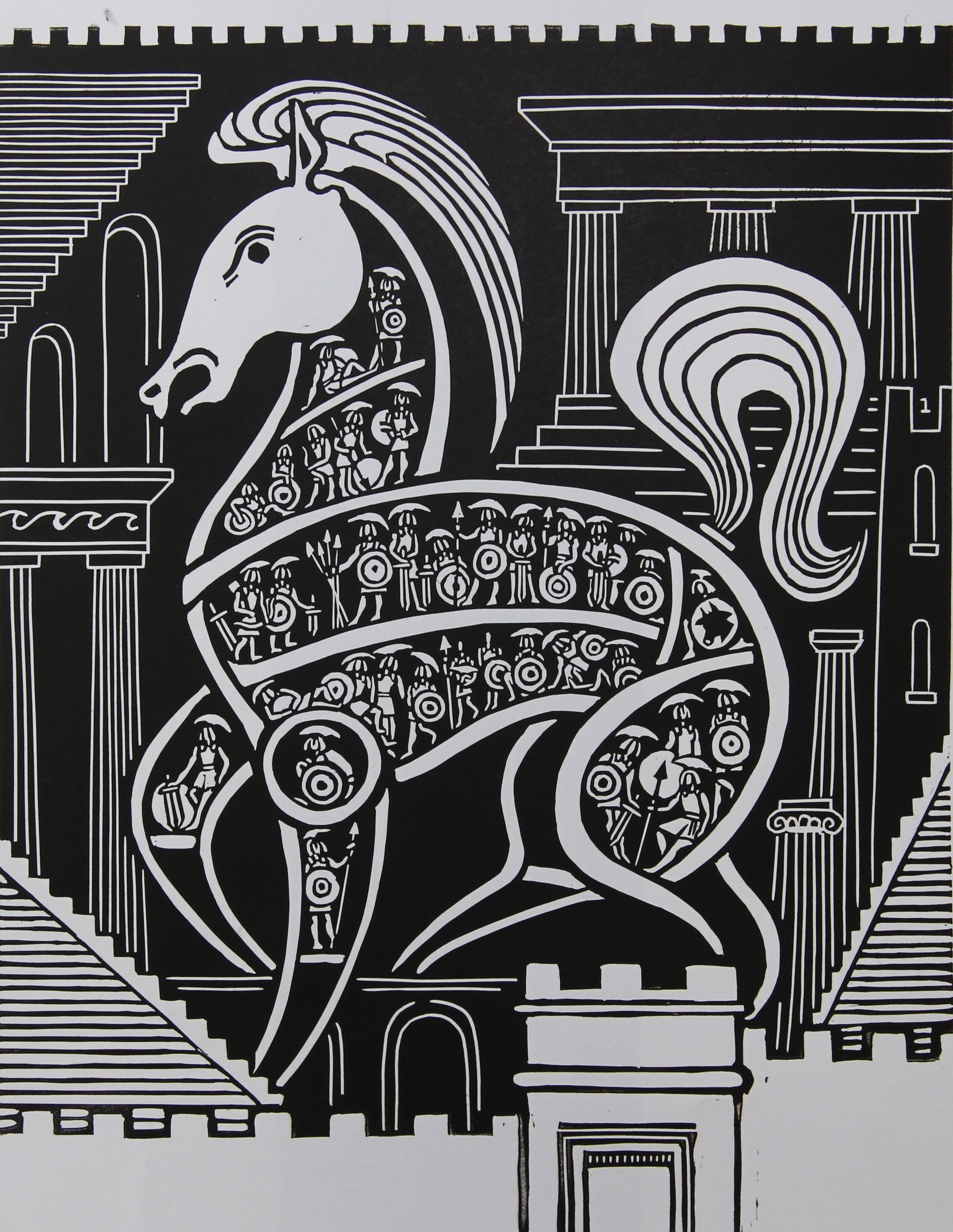 Витана Маковская (Графика печатная - 
                  26 x 33 см) Троянский конь