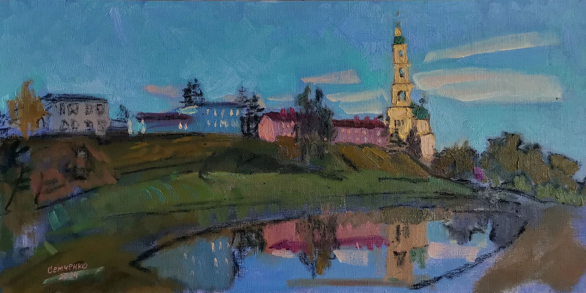 Ольга Семченко (Картина, живопись - 
                  60 x 29.5 см) Шишкинские пруды