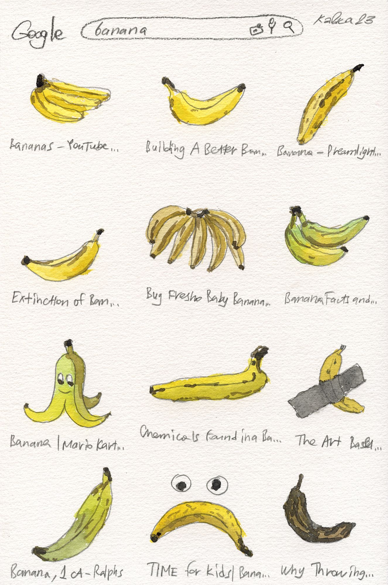 Дмитрий Кавка (Авторская графика - 
                  20 x 30 см) Бананы