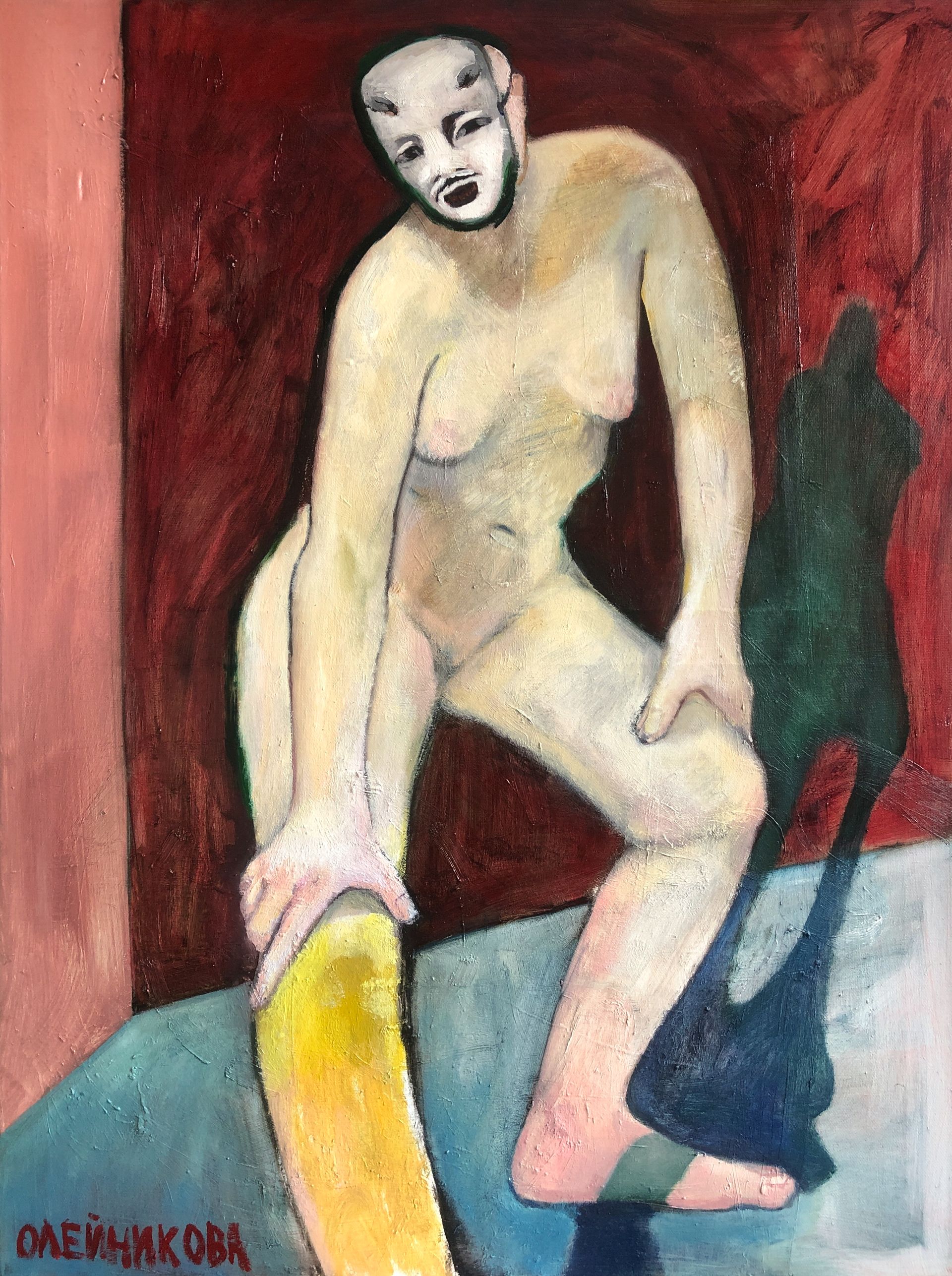 Лера Олейникова (Картина, живопись - 
                  60 x 80 см) Обнаженная в маске