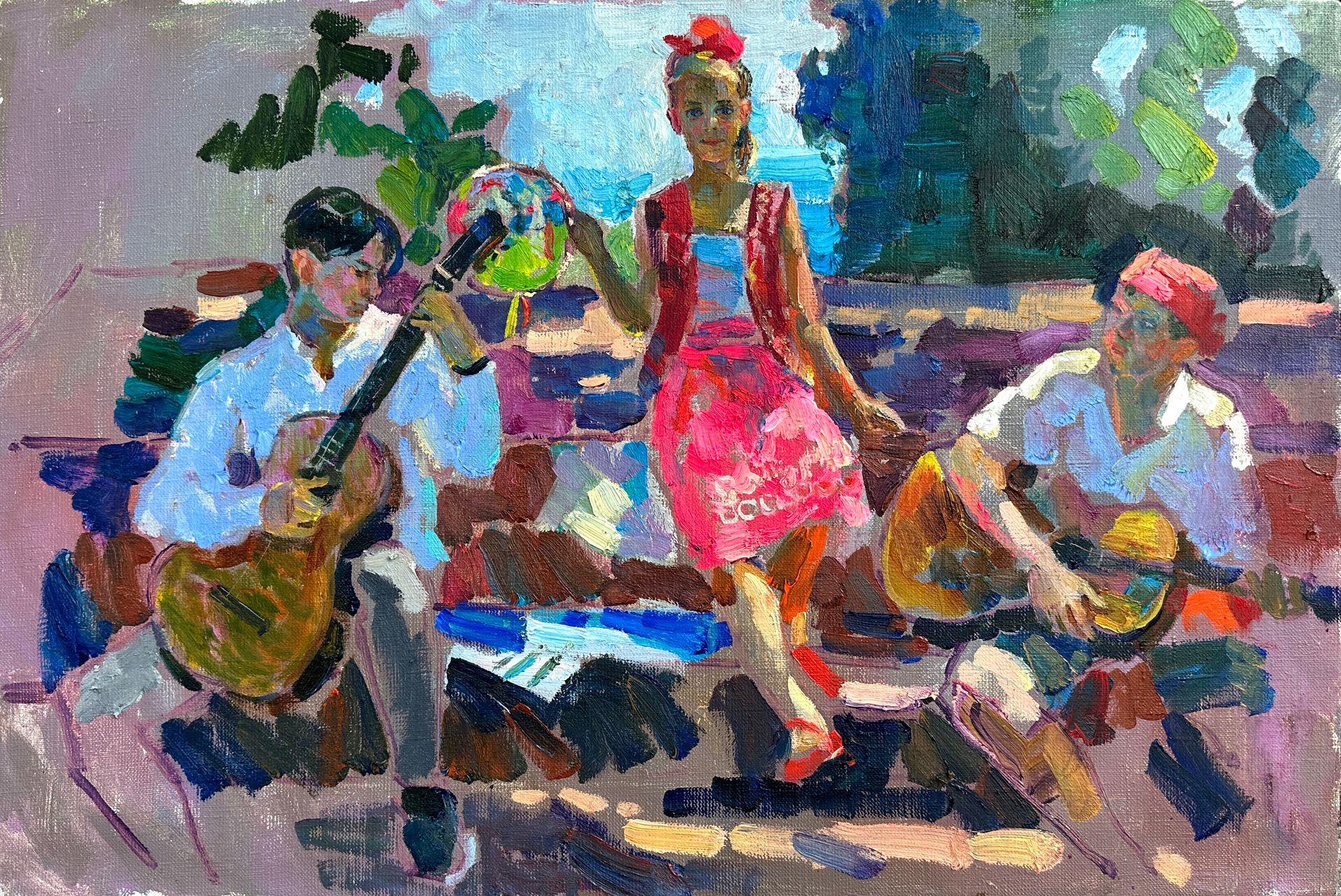 Илья Хахарев (Картина, живопись - 
                  60 x 40 см) Музыканты