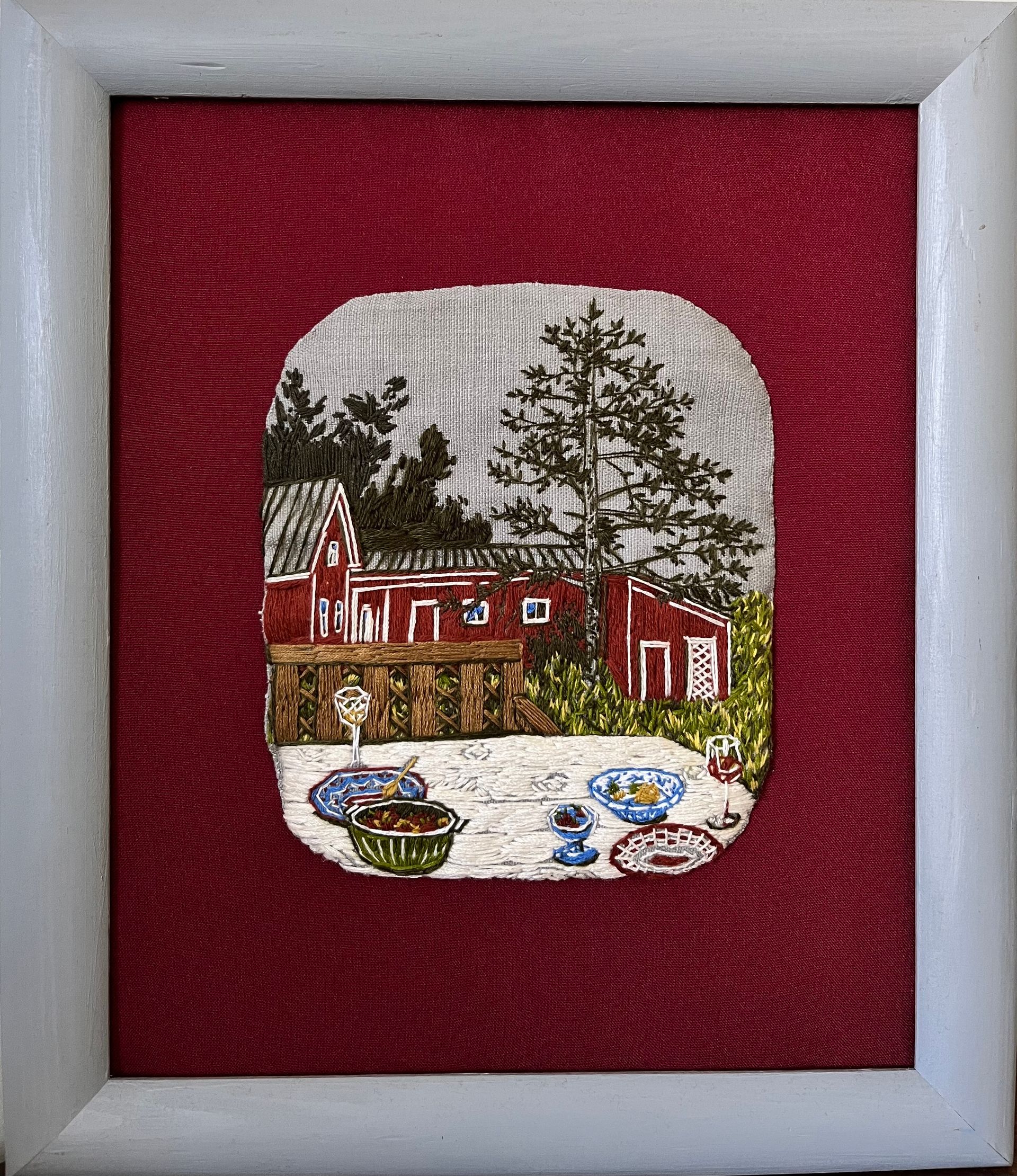 Елизавета Тарасова (Вышивка - 
                  30 x 35 см) Медленная летняя жизнь