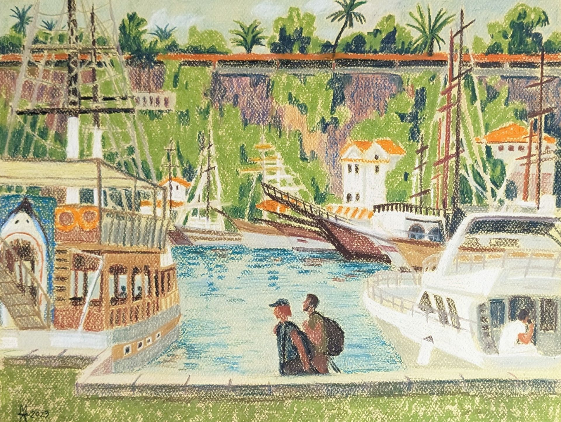 Екатерина Маланьина (Авторская графика - 
                  43.5 x 33.5 см) Приплыли