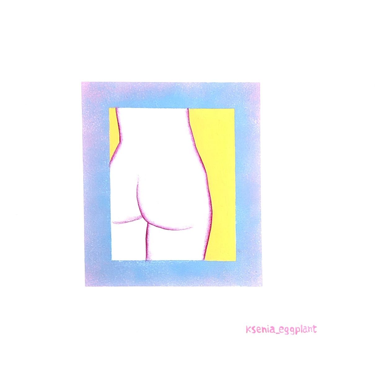 Асмик Мелконян (Картина, живопись - 
                  30 x 30 см) серия #bodyforbackup @ksenia_eggplant