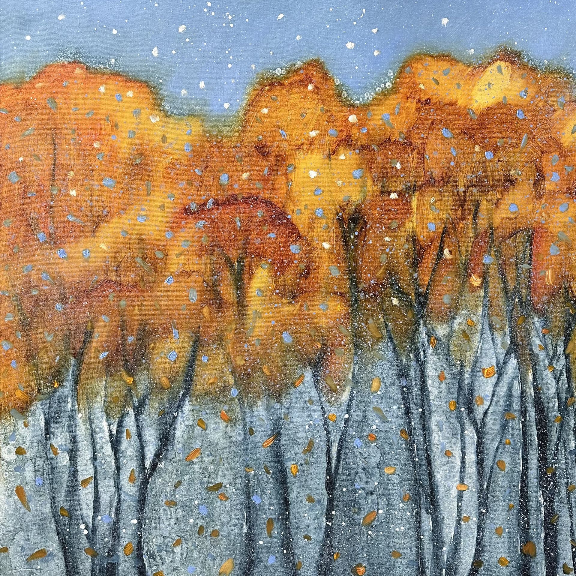Анастасия Попова (Картина, живопись - 
                  80 x 80 см) Листопад и снегопад