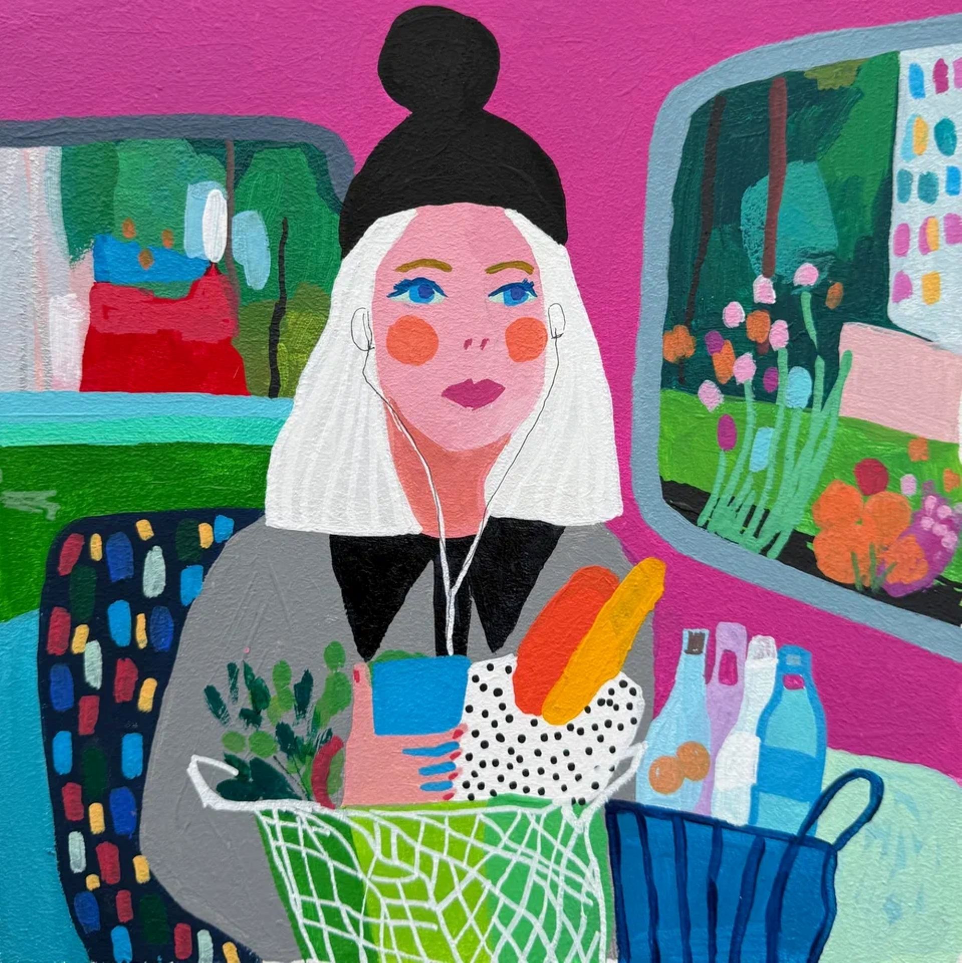 Саша Робинсон (Авторская графика - 
                  25 x 25 см) Розовая поездка