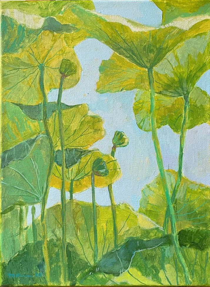 Полина Ратуш (Картина, живопись - 
                  30 x 40 см) Яркие лотосы