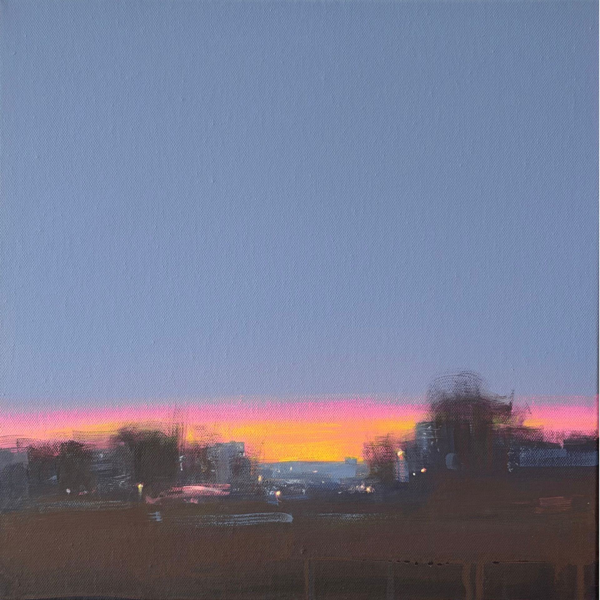 Александра Савина (Картина, живопись - 
                  40 x 40 см) Вечер в городе