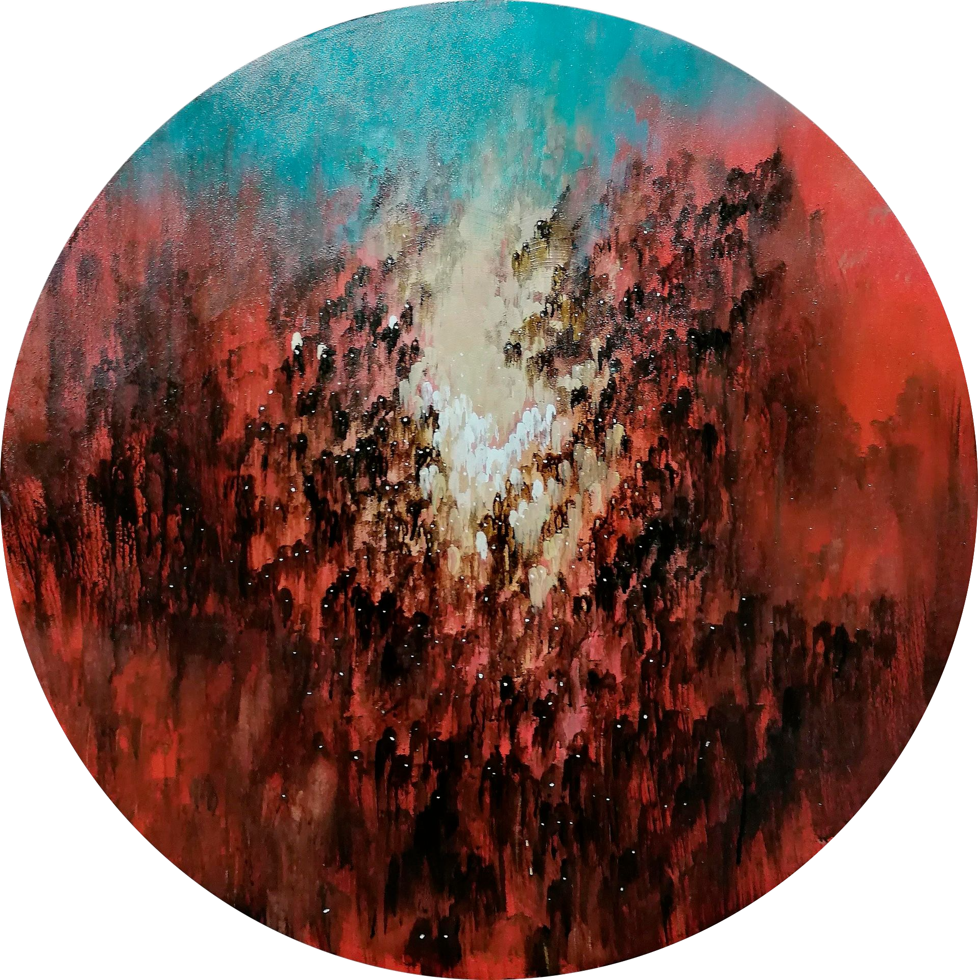 Даниил Архипенко (Картина, живопись - 
                  79 x 79 см) Отпечатки. Глава "Человек"