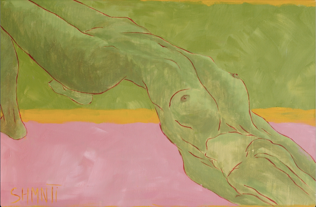 Shomina Ti (Картина, живопись - 
                  90 x 60 см) Зеленая из серии "Обнажая цвет"