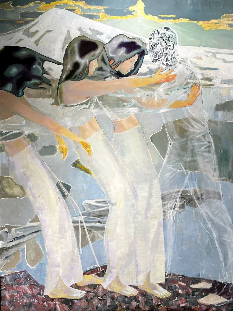 Ольга Бордей (Картина, живопись - 
                  150 x 200 см) Тени столкновения