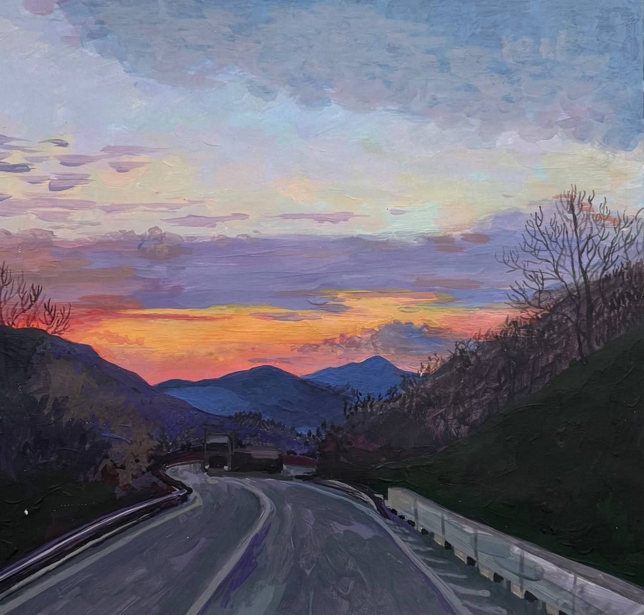 Алена Сокольникова (Авторская графика - 
                  39 x 40 см) Михайловский перевал