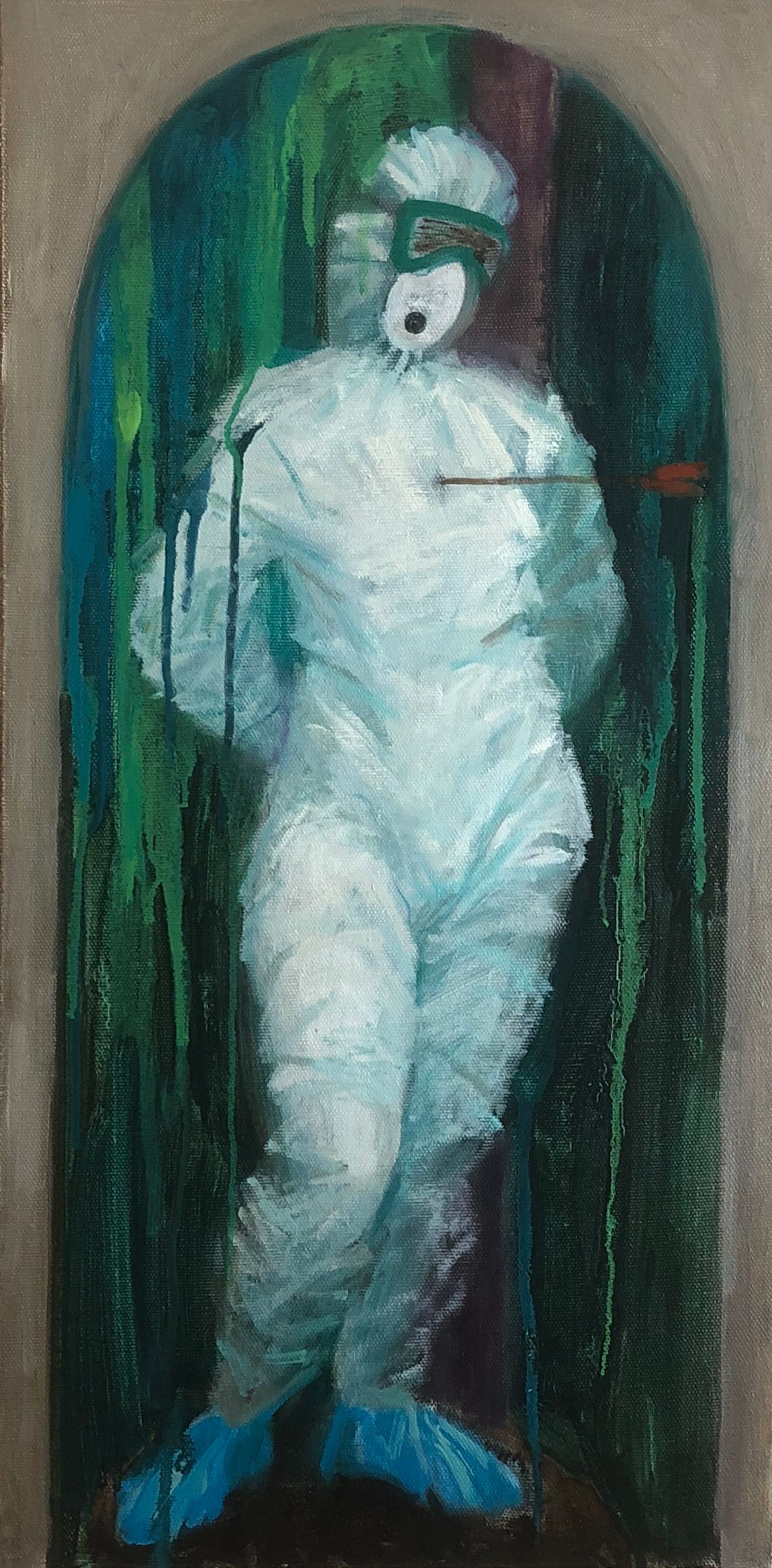 Лиза Токарева (Картина, живопись - 
                  35 x 70 см) Saint Sebastian. The arrow of Covid-19