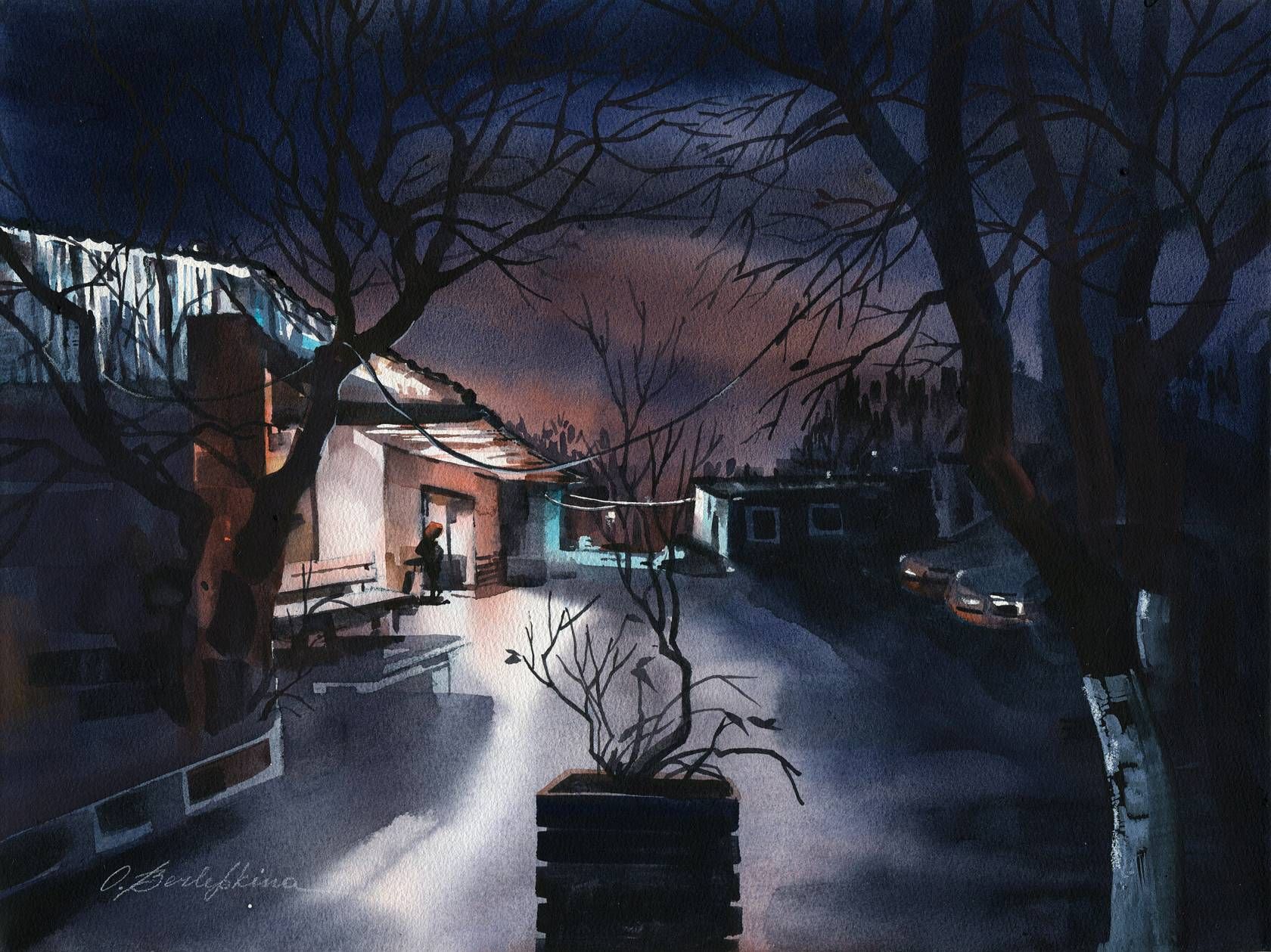 Ольга Безлепкина (Авторская графика - 
                  50 x 40 см) Выход