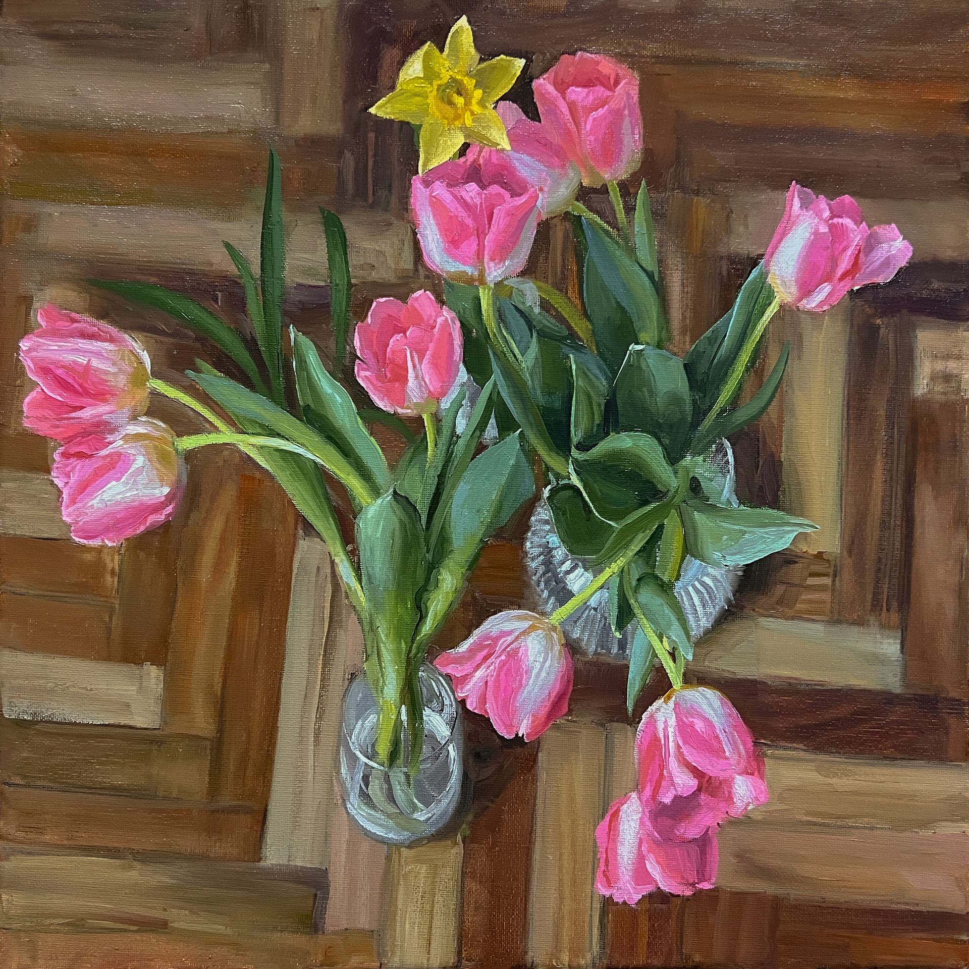 Михаил Псюрников (Картина, живопись - 
                  40 x 40 см) Натюрморт на паркете