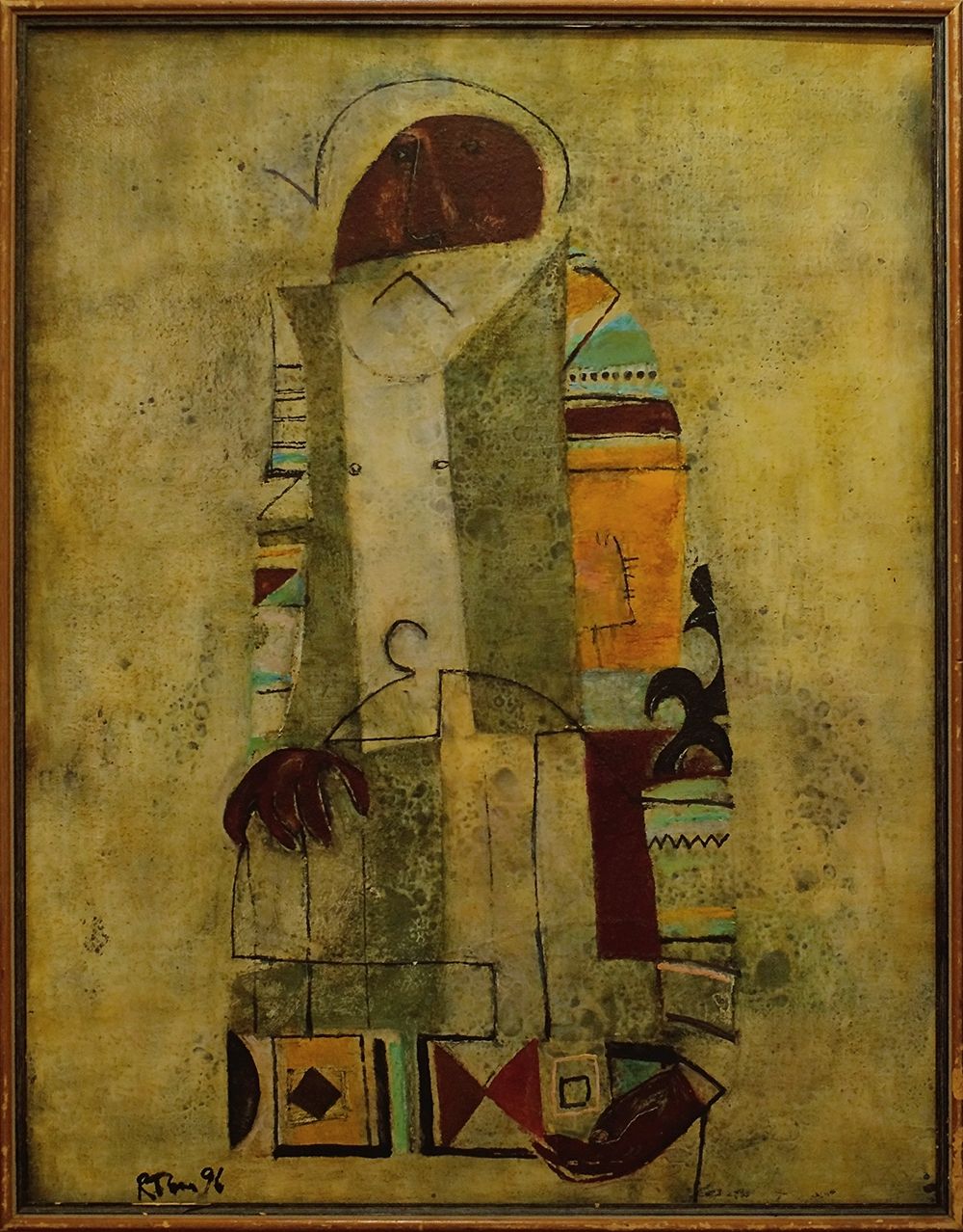 Рустам Тураев (Картина, живопись - 
                  70 x 90 см) Старик с клеткой II