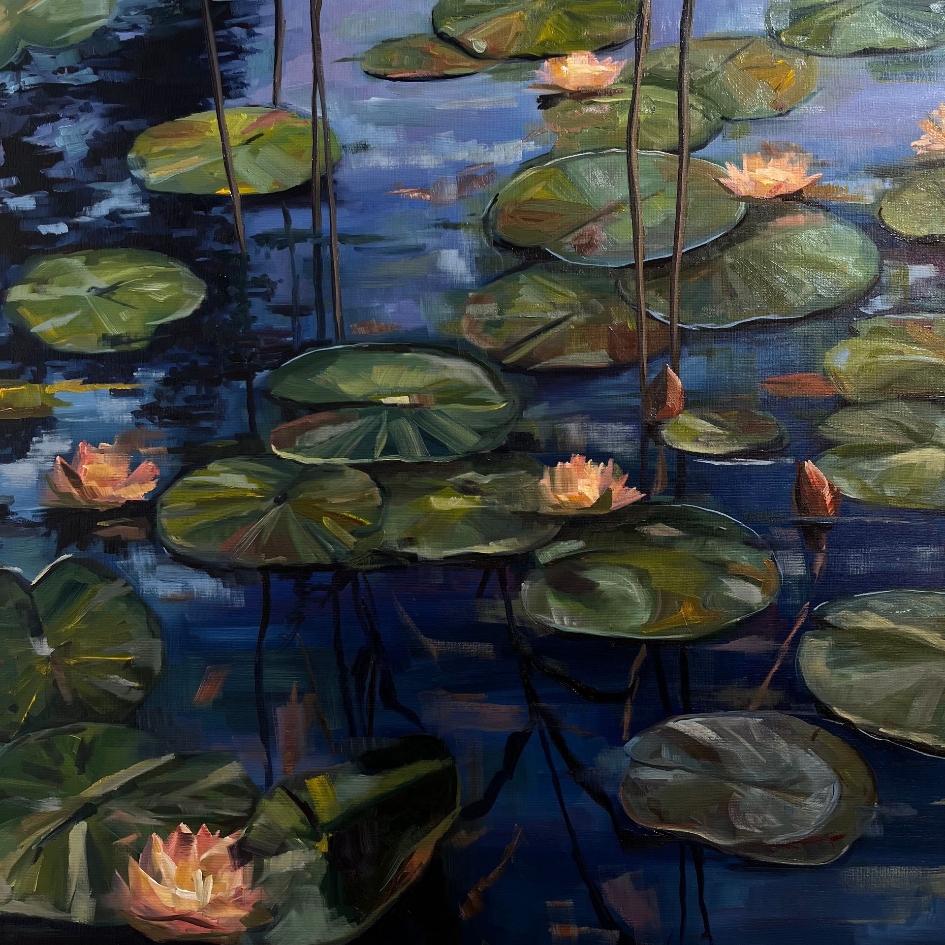 Маргарита Басалей (Картина, живопись - 
                  60 x 60 см) Кувшинки