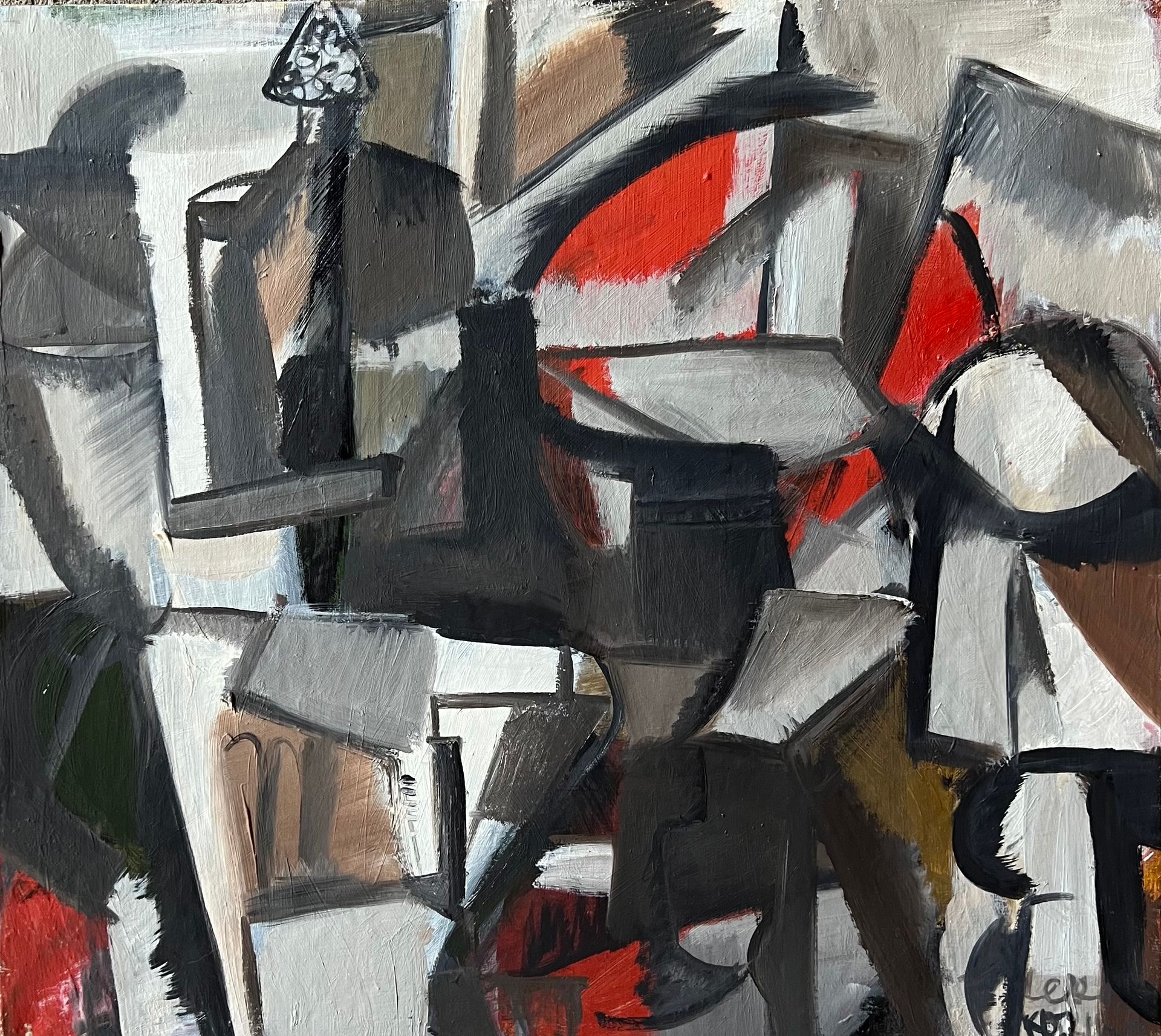 Валерия Козина (Картина, живопись - 
                  50 x 45 см) Бокалы и апельсин