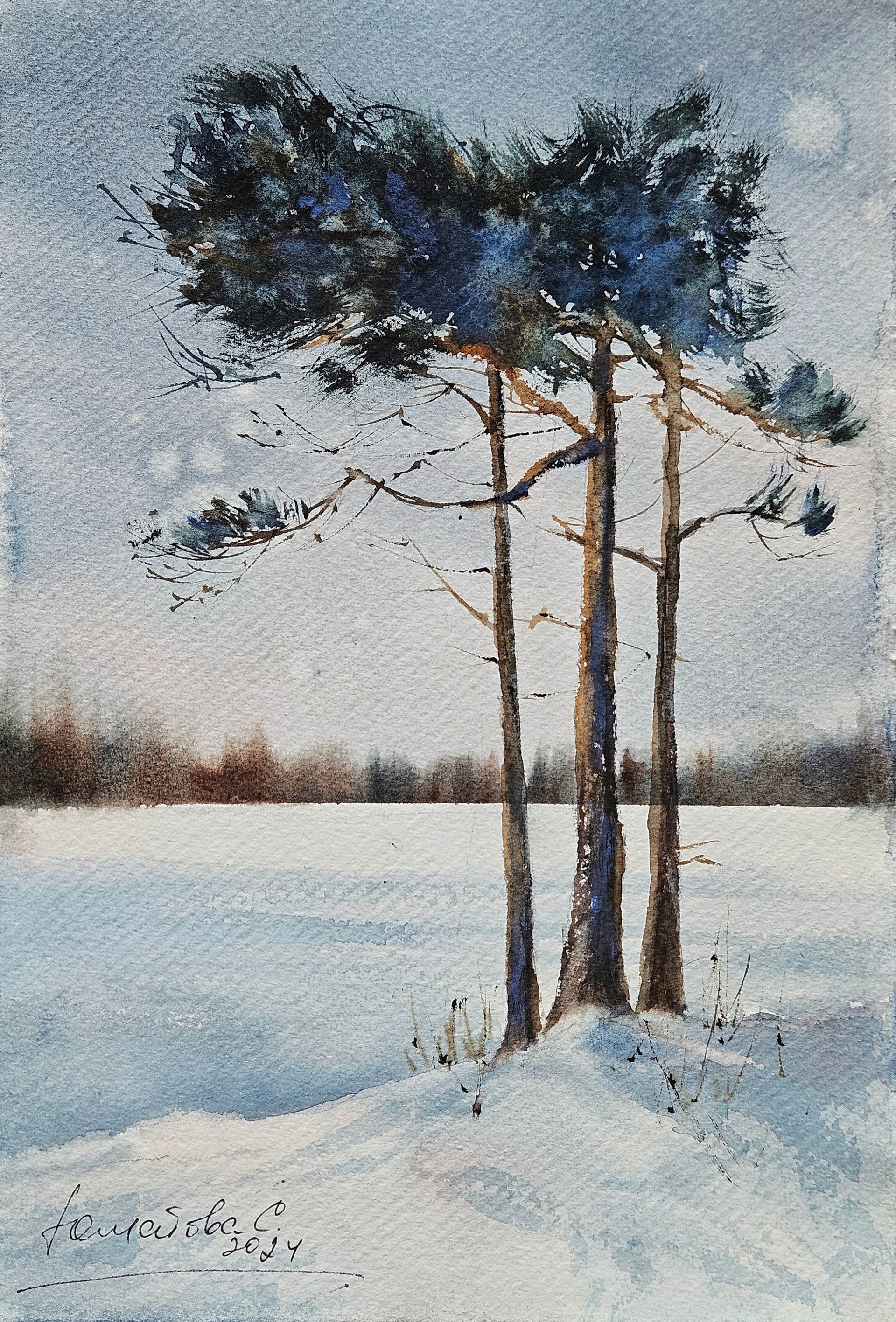 Светлана Юматова (Авторская графика - 
                  19 x 28 см) Зимняя сказка