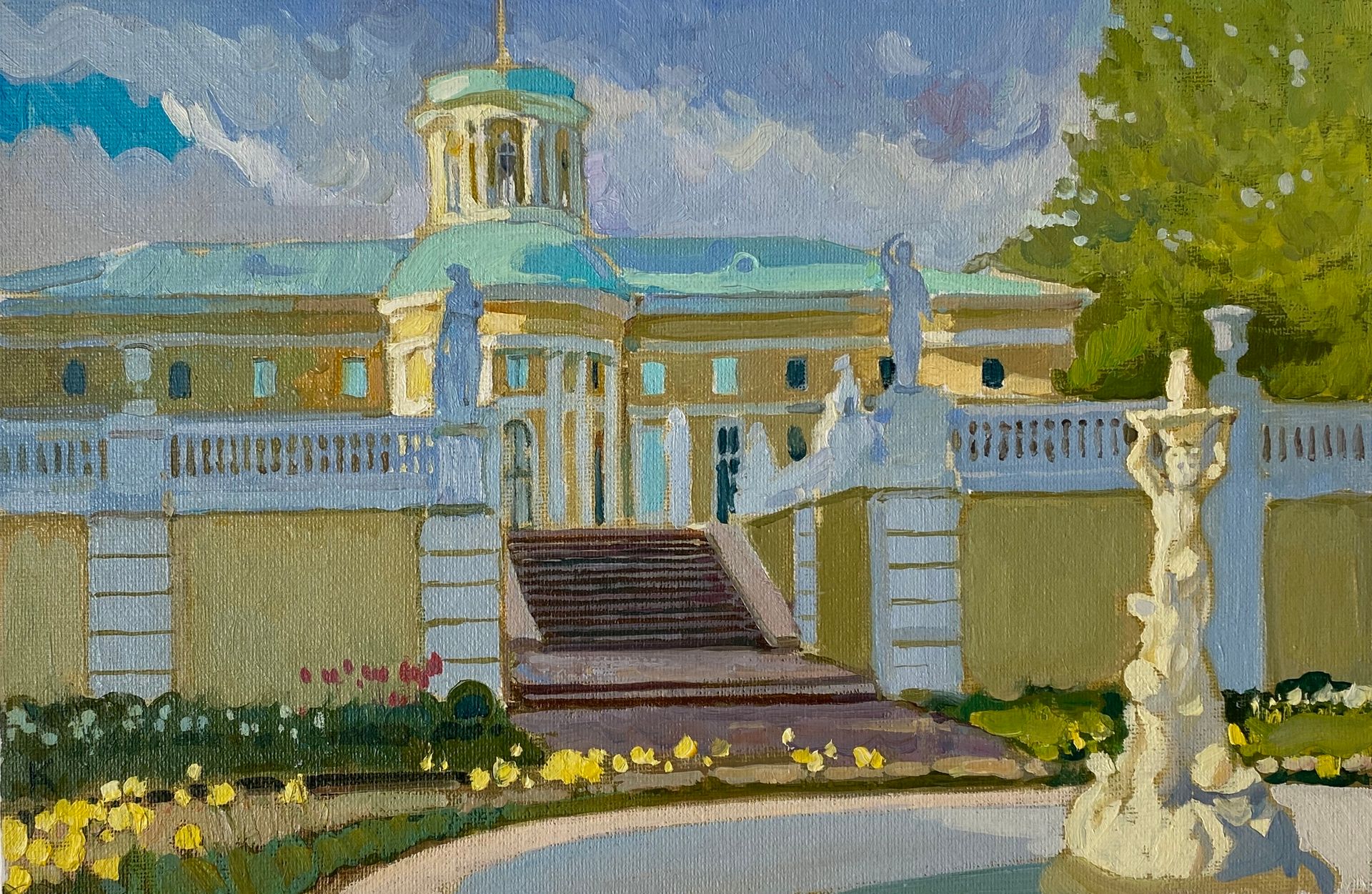 Алексей Кротов (Авторская графика - 
                  30 x 20 см) Солнечный день в Архангельском
