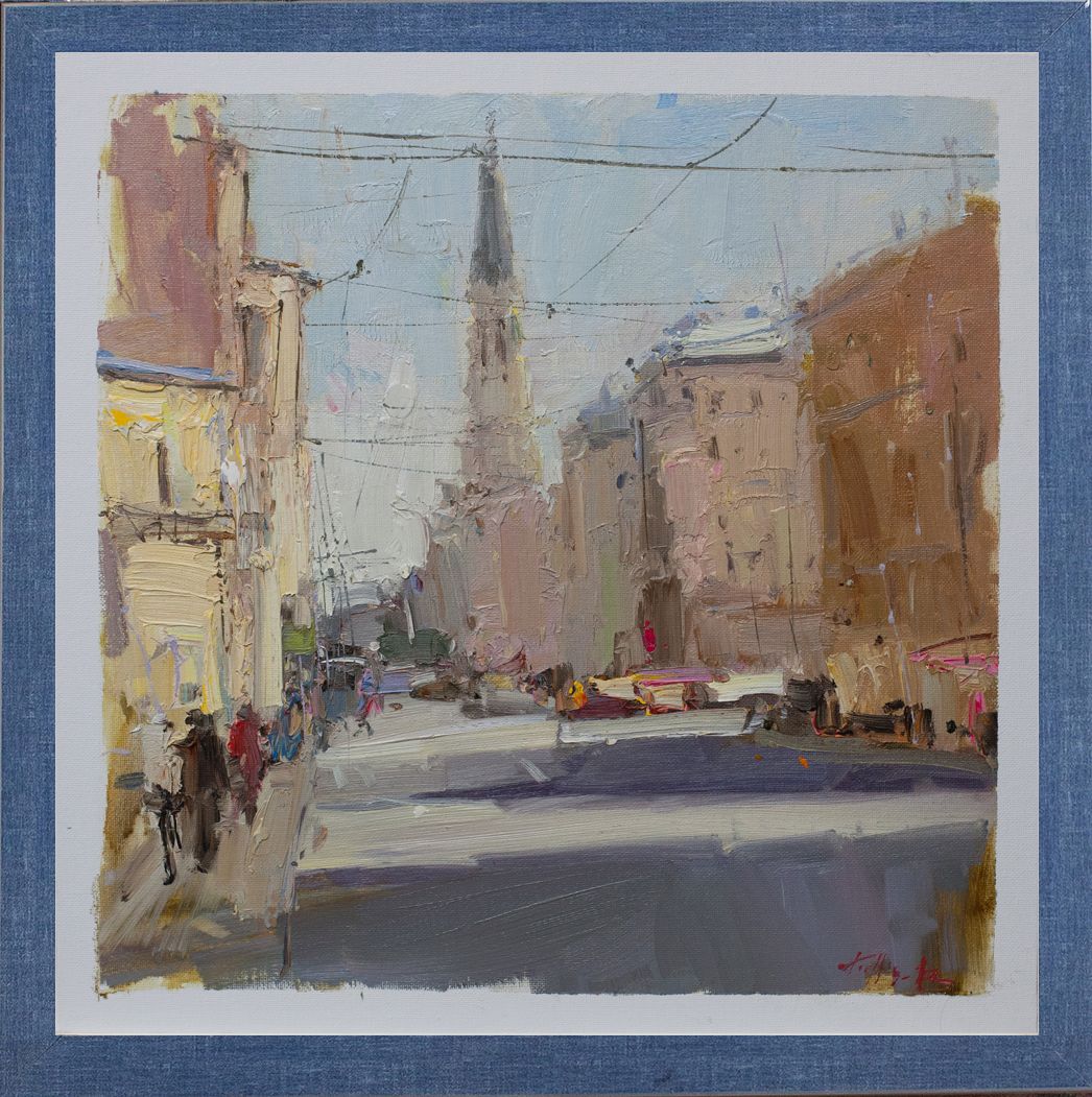Евгений Бурцев (Картина, живопись - 
                  40 x 40 см) Этюд в СПб. На Петроградской стороне