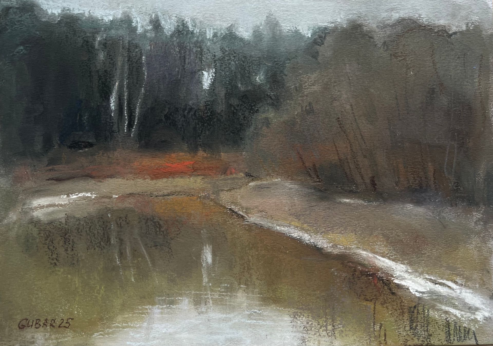 Алёна Губарь (Авторская графика - 
                  42 x 30 см) Теплая зима