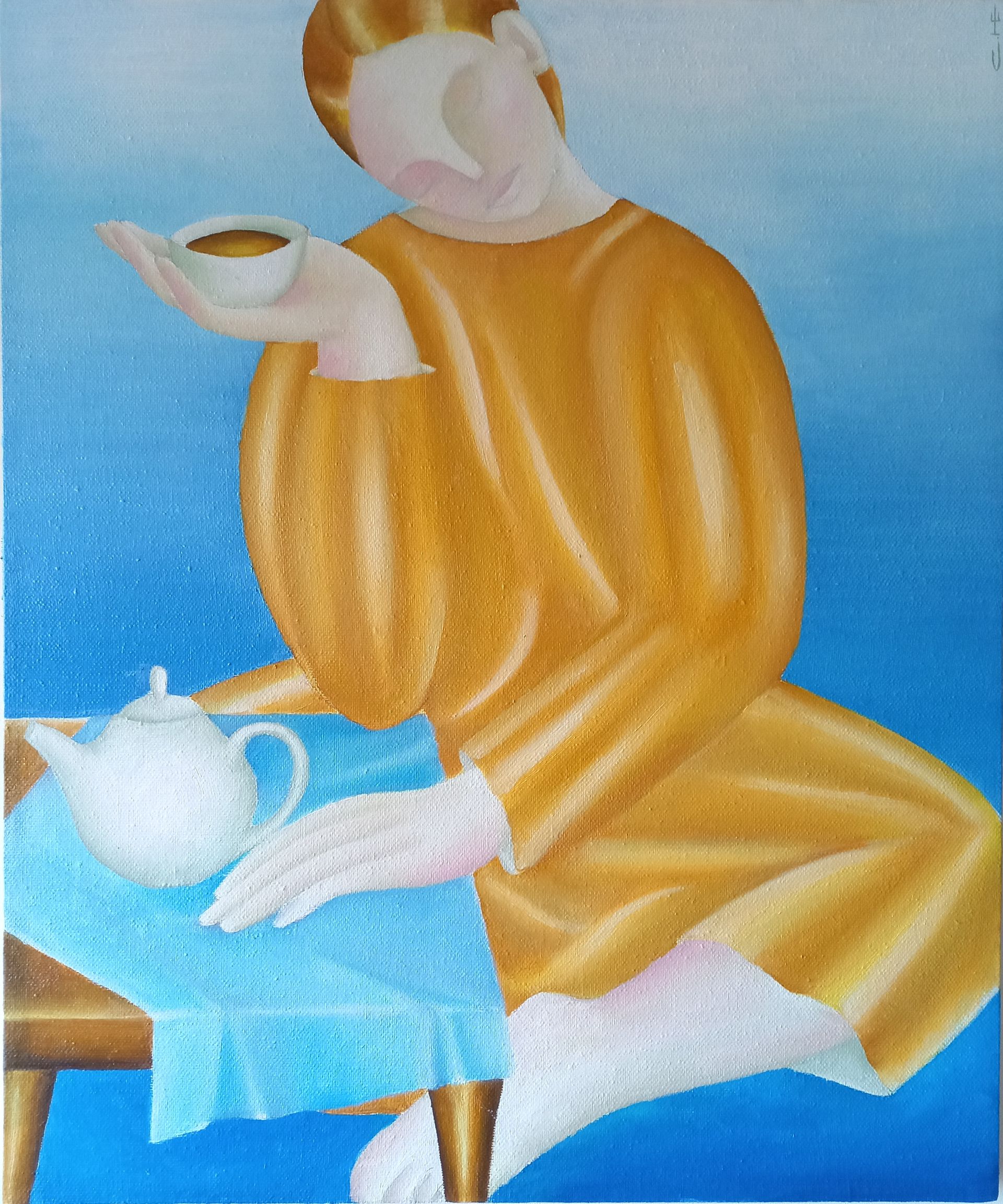 Саша Катинаускиене (Картина, живопись - 
                  50 x 60 см) С чаем
