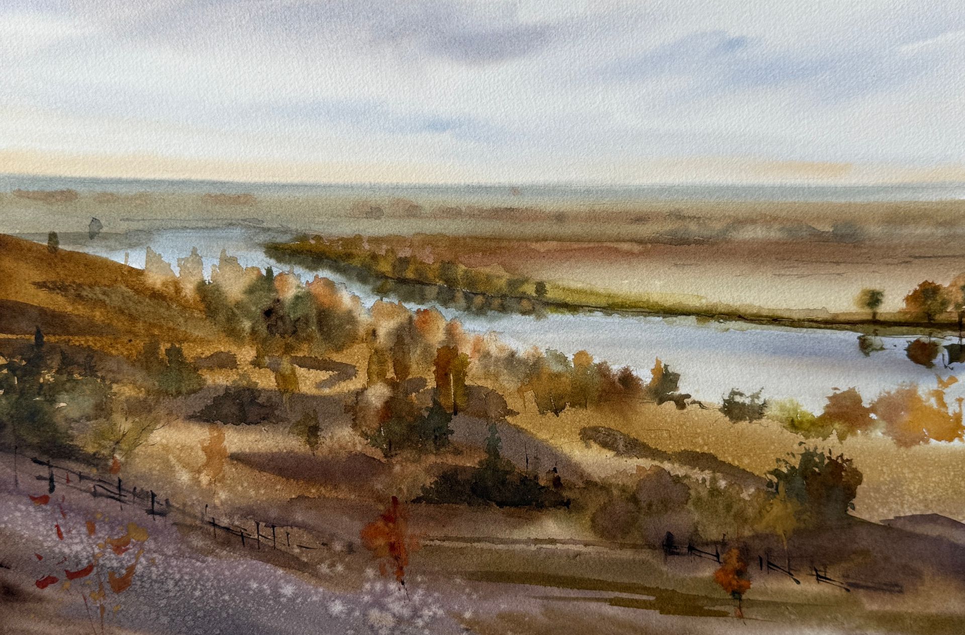 Жанна Губина (Авторская графика - 
                  45 x 30.5 см) На родине Есенина