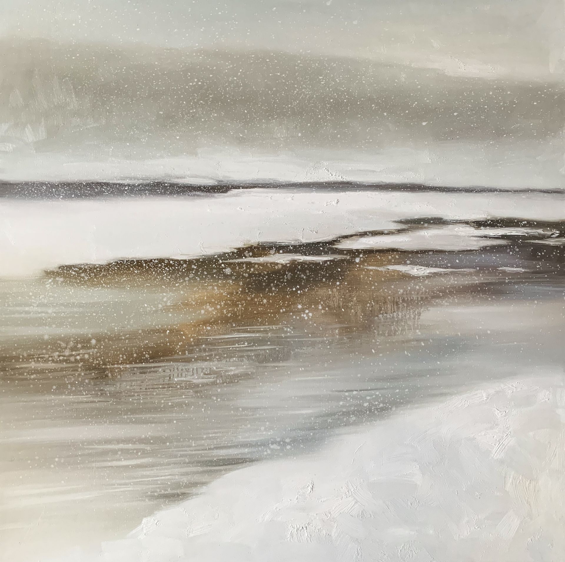 Анастасия Попова (Картина, живопись - 
                  80 x 80 см) Снежно на Усьве