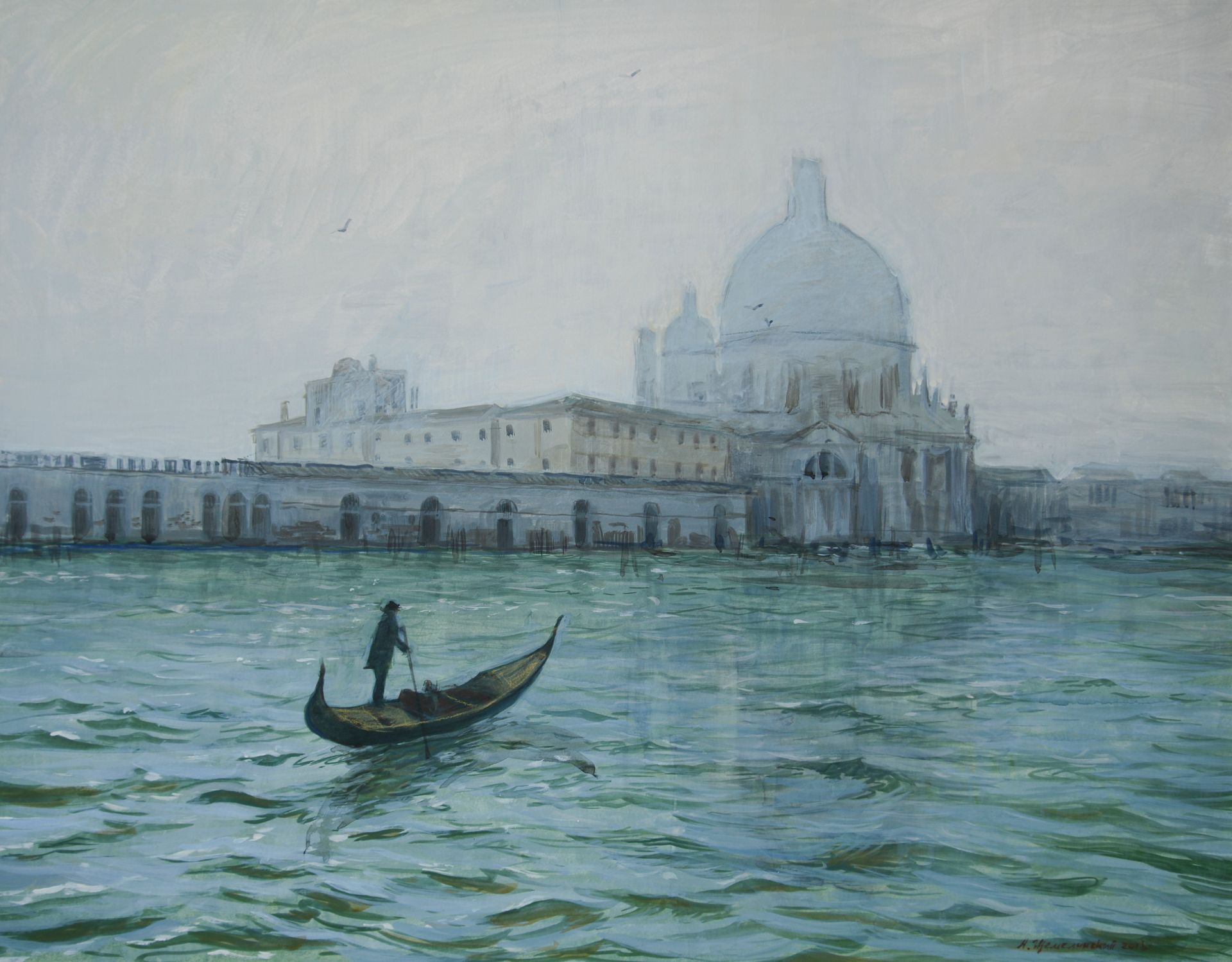 Алексей Щемелинский (Авторская графика - 
                  91 x 79 см) Гондольер