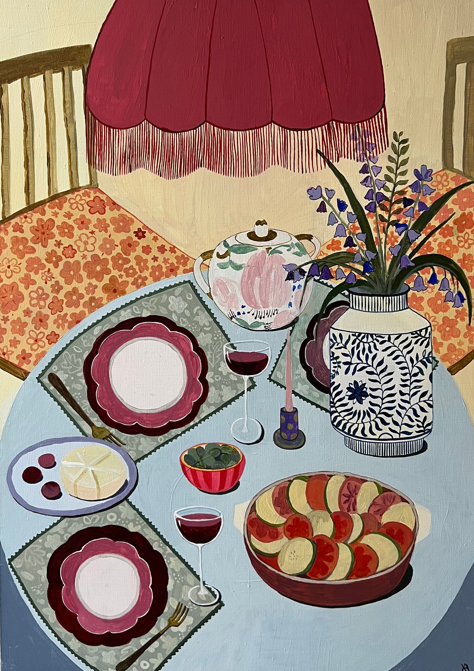 Анна Холоша (Картина, живопись - 
                  50 x 70 см) Вечер в кругу друзей
