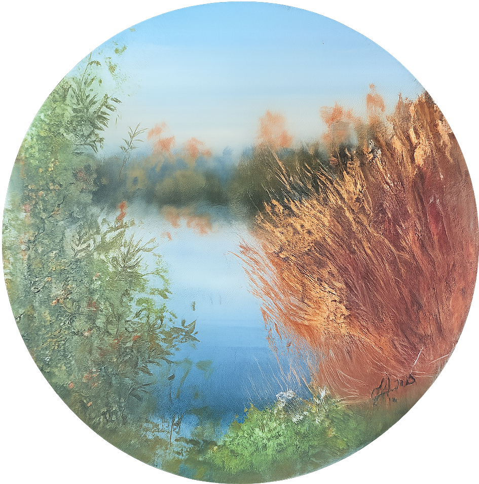 Динара Хёртнагль (Картина, живопись - 
                  40 x 40 см) Камыши