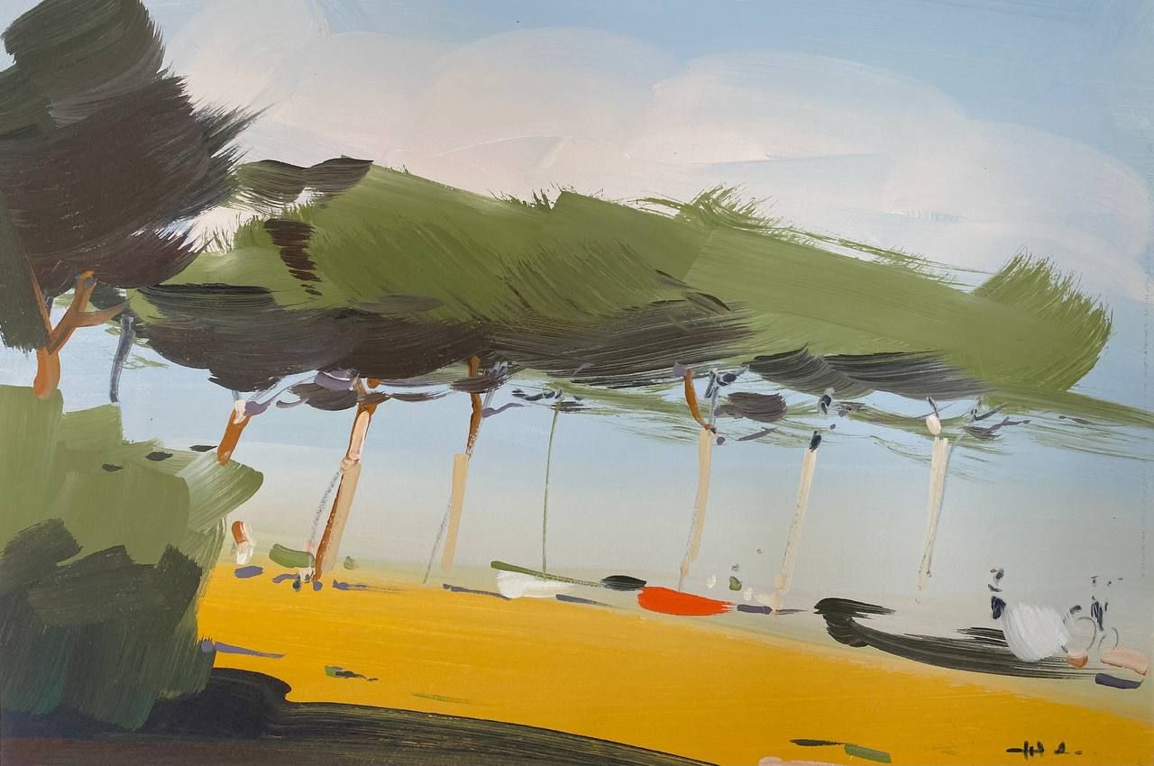 Алексей Ланцев (Картина, живопись - 
                  62 x 42 см) Сосны у моря. Бретань